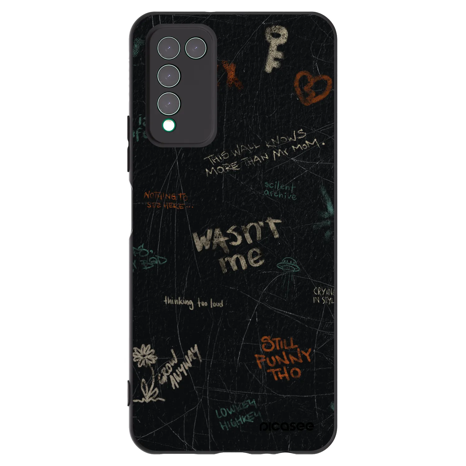 Picasee silikonowe czarne etui na Honor 10X Lite - CONFESSION