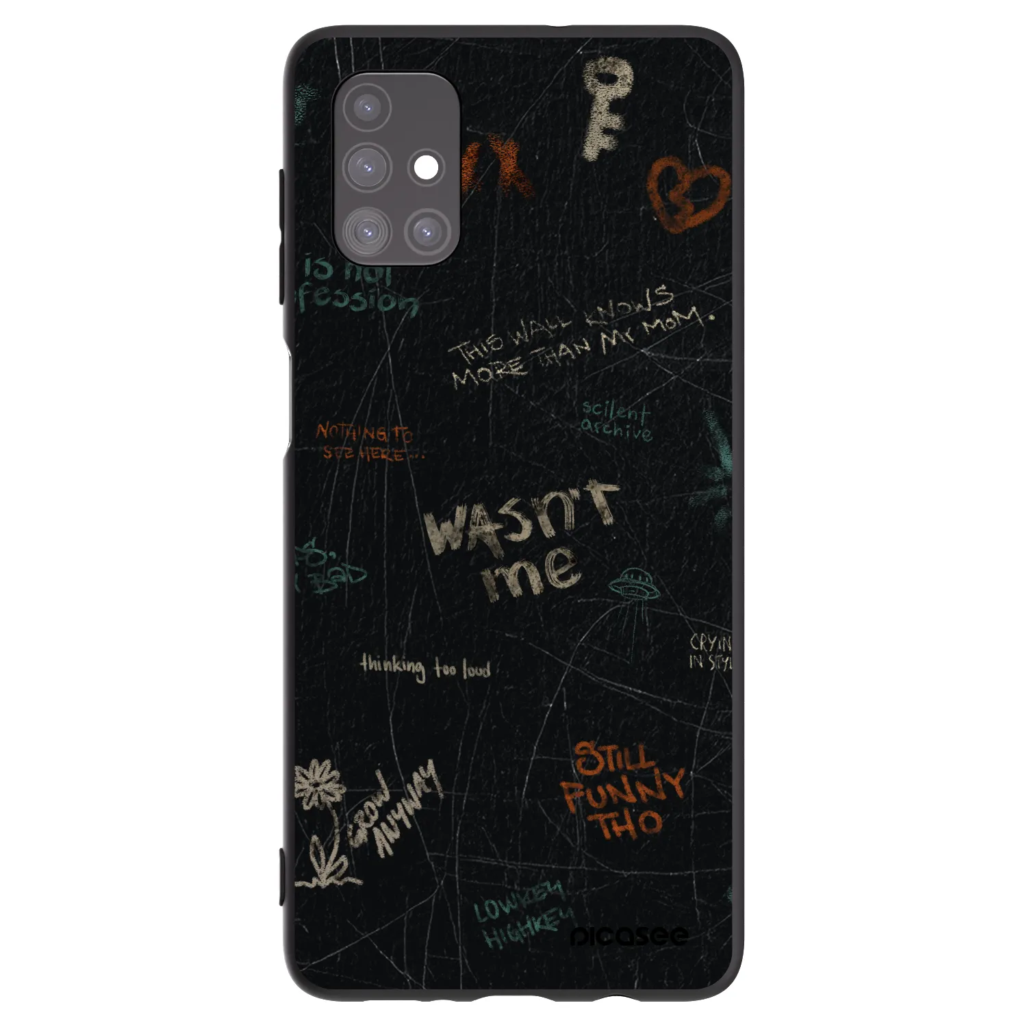 Picasee silikonowe czarne etui na Samsung Galaxy M51 M515F - CONFESSION