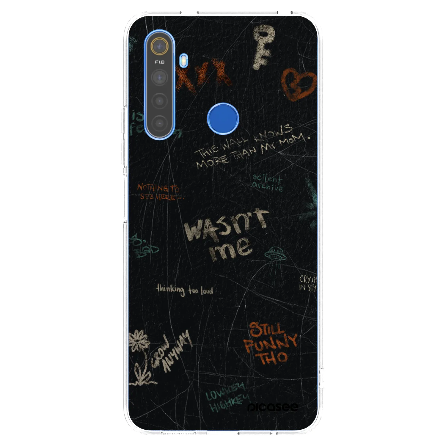 Picasee silikonowe przeźroczyste etui na Realme 5 - CONFESSION