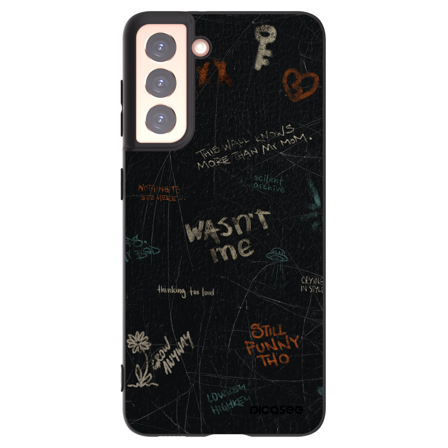 Picasee silikonowe czarne etui na Samsung Galaxy S21 5G G991B - CONFESSION
