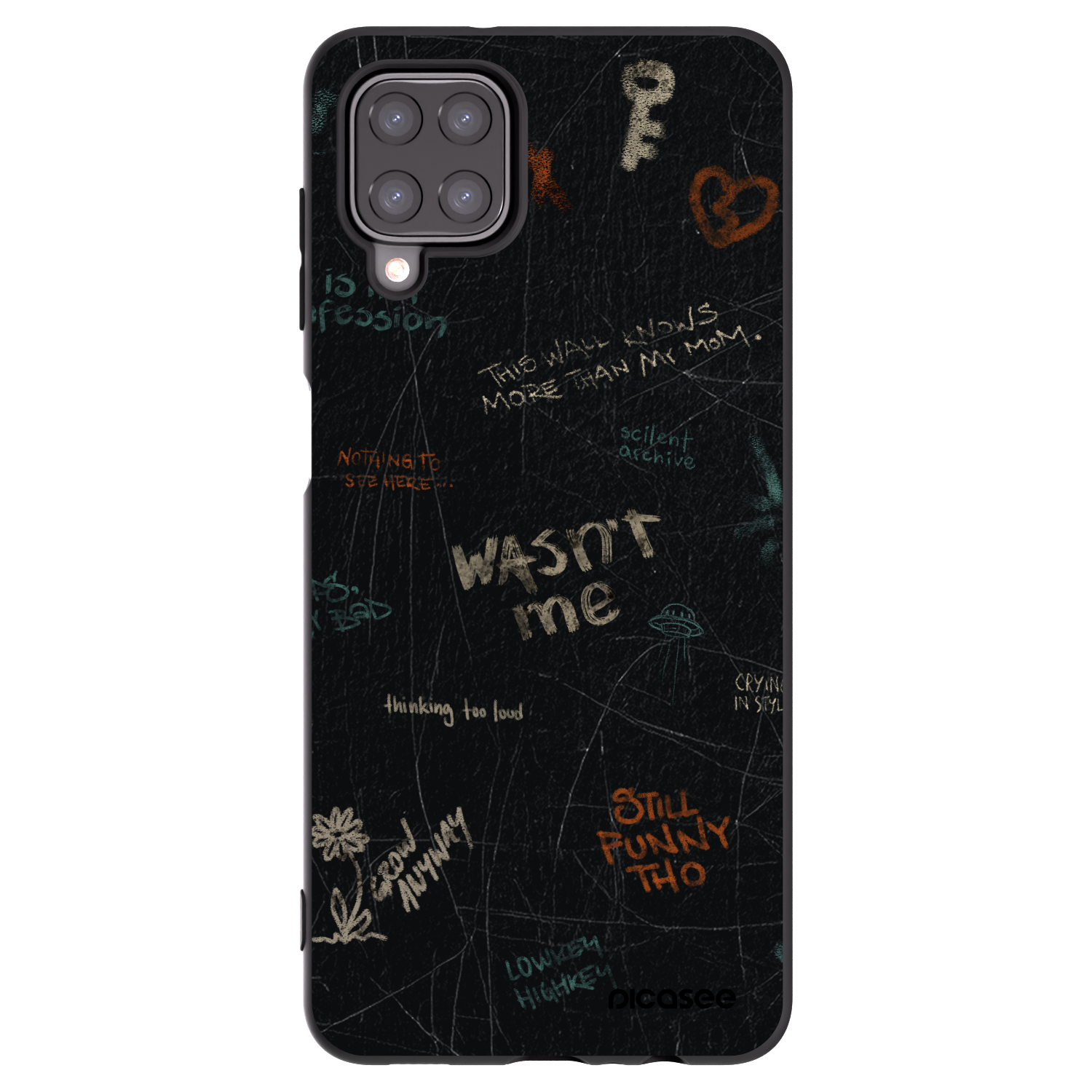 Picasee silikonowe czarne etui na Samsung Galaxy A12 A125F - CONFESSION