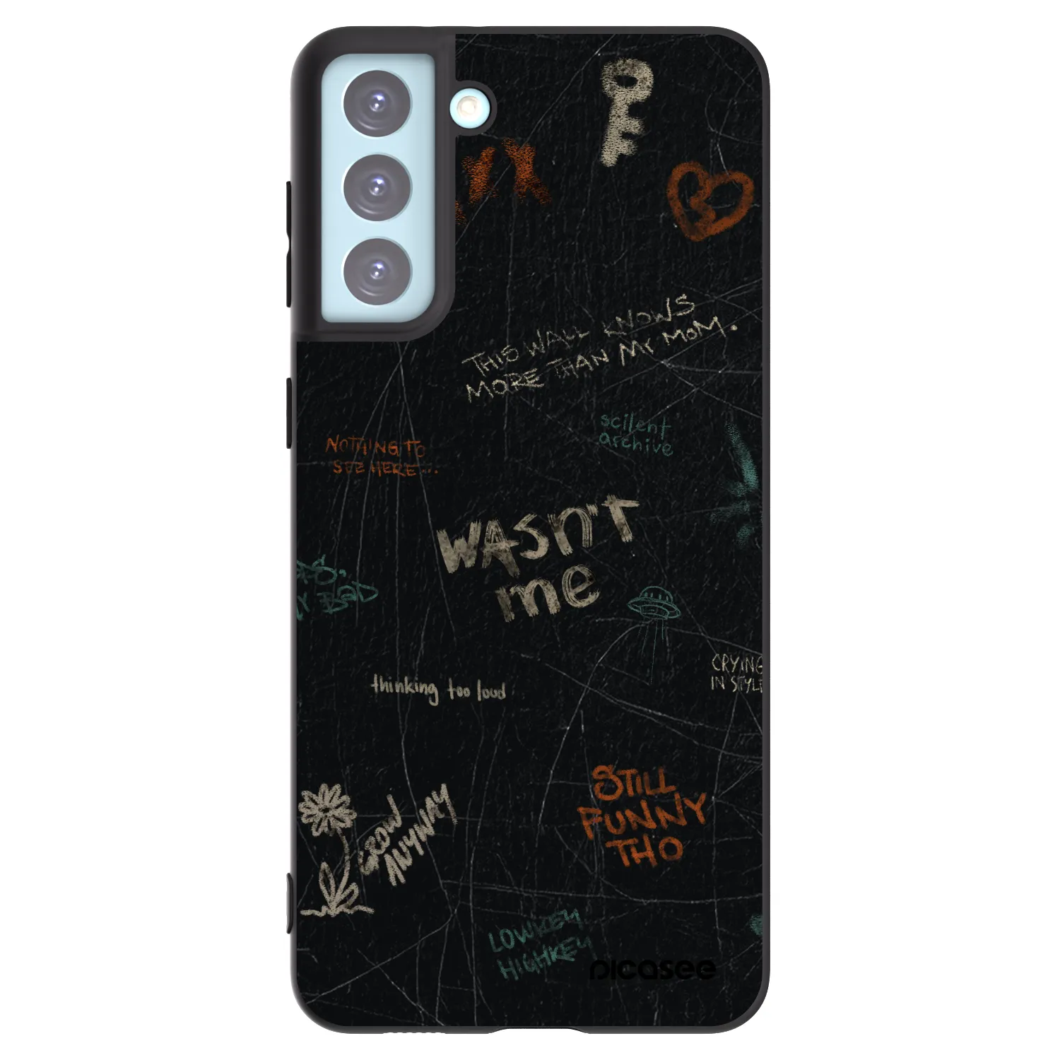 Picasee silikonowe czarne etui na Samsung Galaxy S21+ 5G G996F - CONFESSION