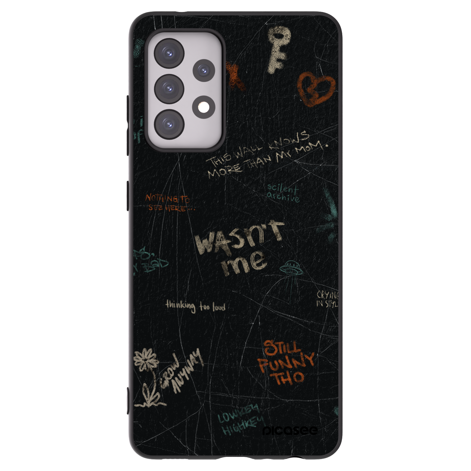 Picasee silikonowe czarne etui na Samsung Galaxy A52 5G A525F - CONFESSION
