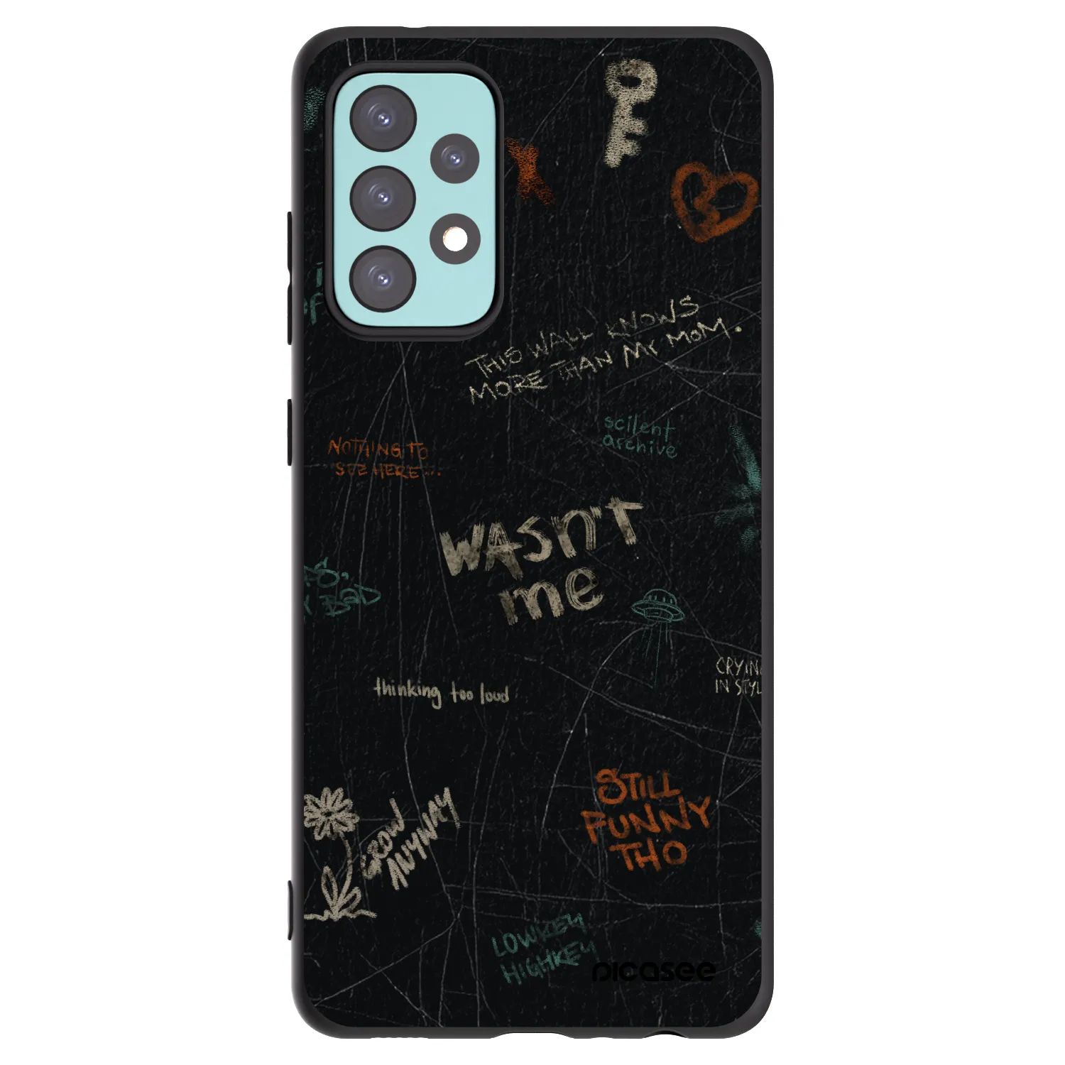 Picasee silikonowe czarne etui na Samsung Galaxy A72 A725F - CONFESSION