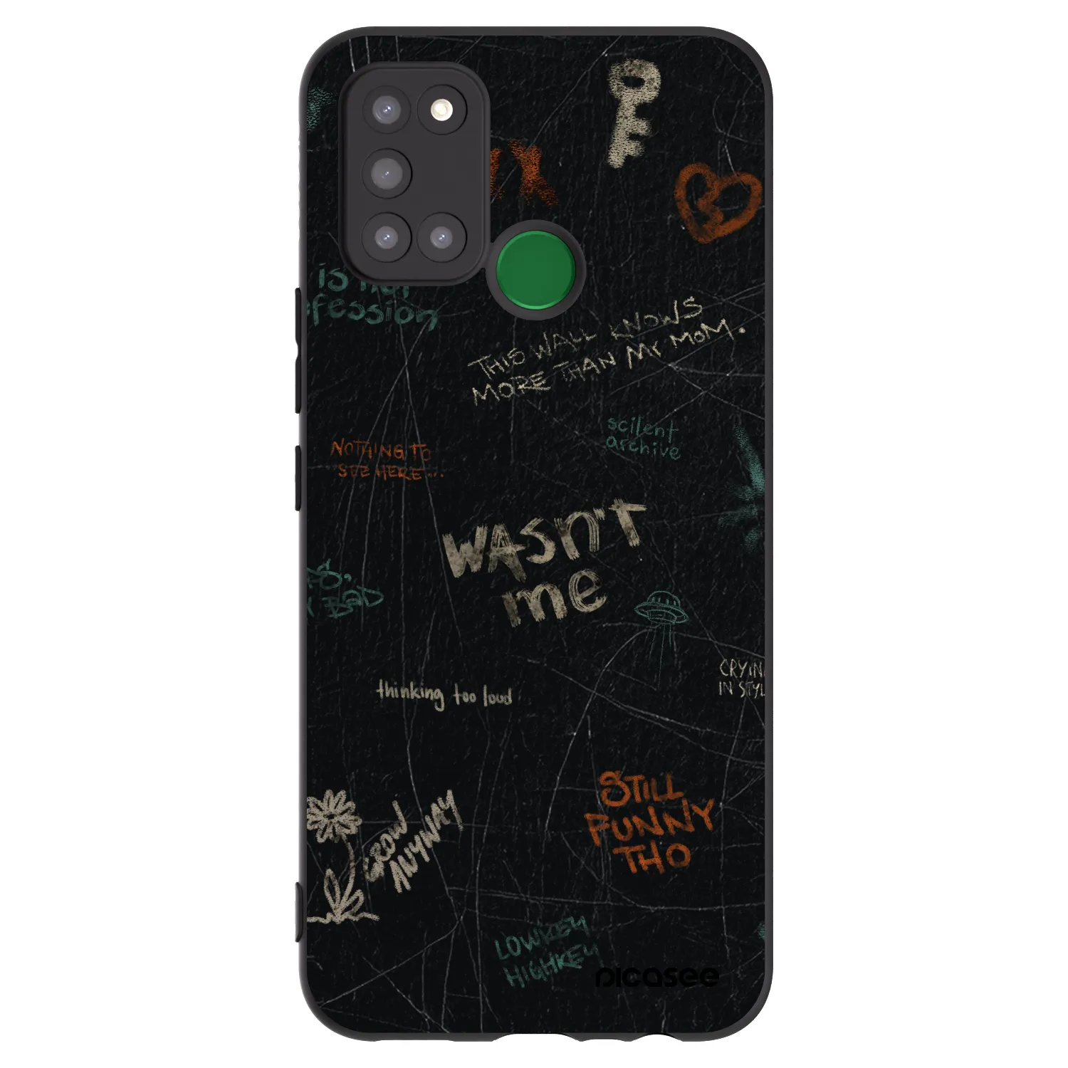 Picasee silikonowe czarne etui na Realme 7i - CONFESSION