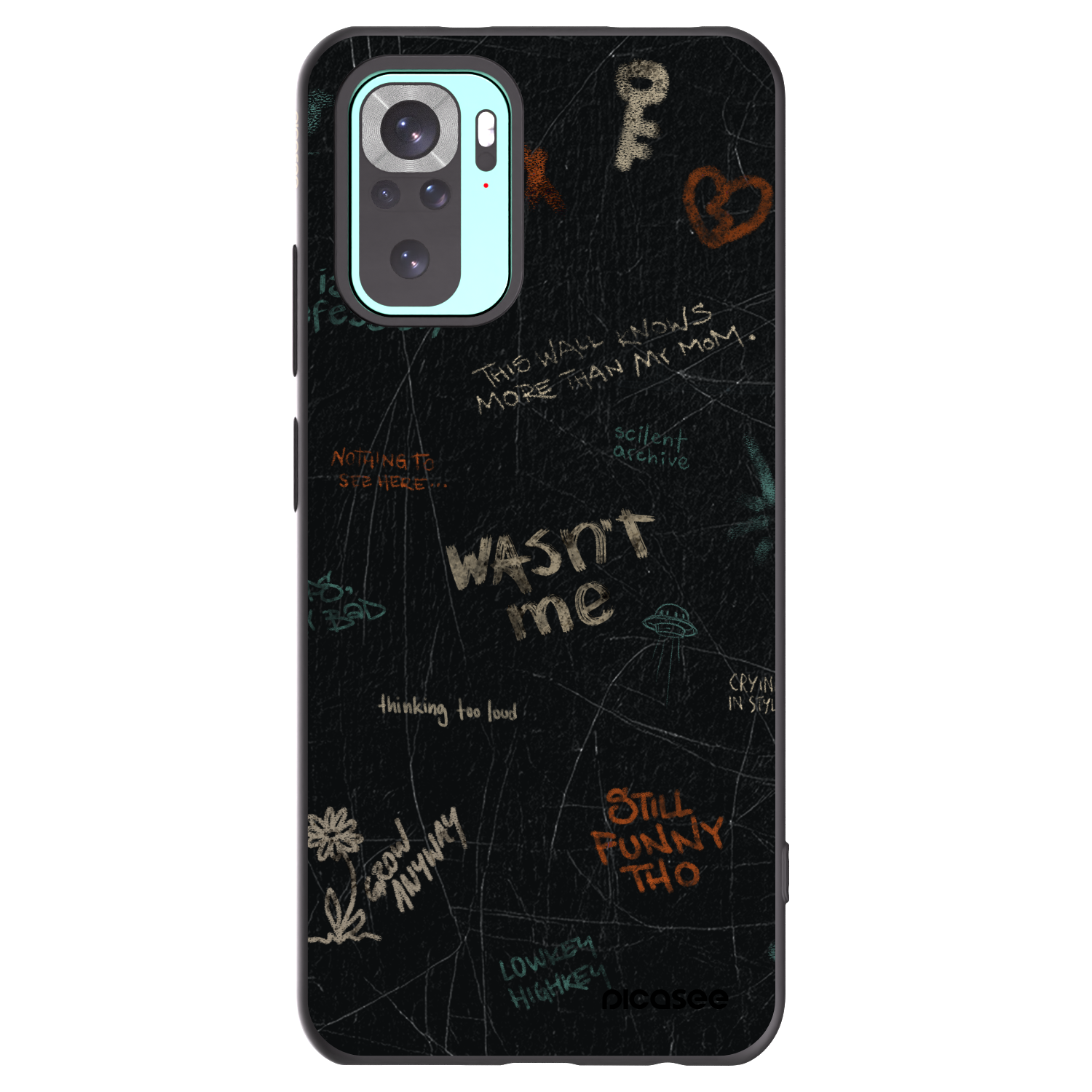 Picasee silikonowe czarne etui na Xiaomi Redmi Note 10 Pro - CONFESSION