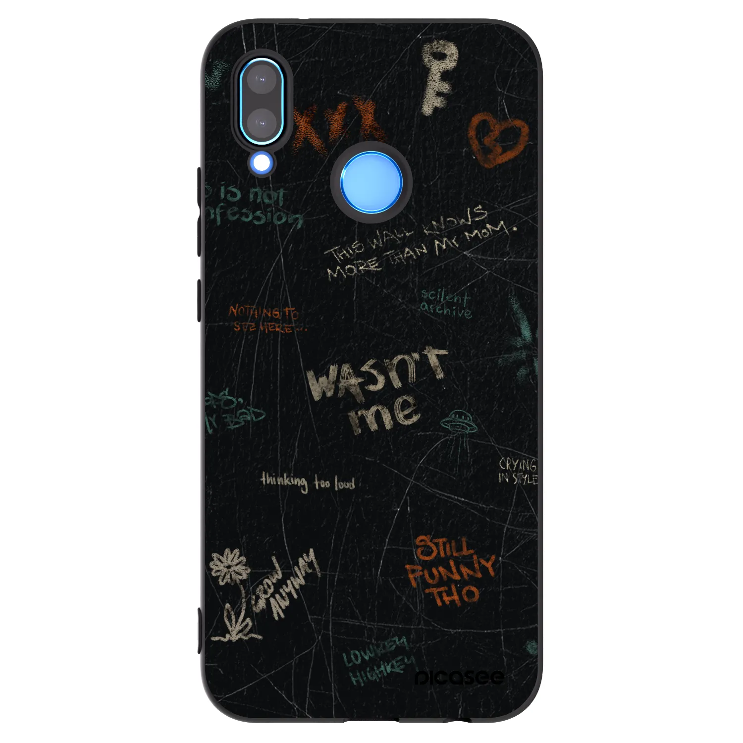 Picasee silikonowe czarne etui na Huawei P20 Lite - CONFESSION