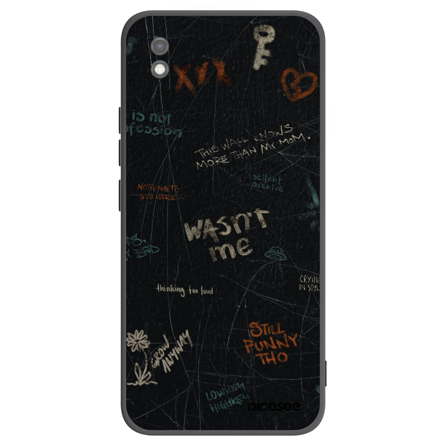 Picasee silikonowe czarne etui na Xiaomi Redmi 9AT - CONFESSION