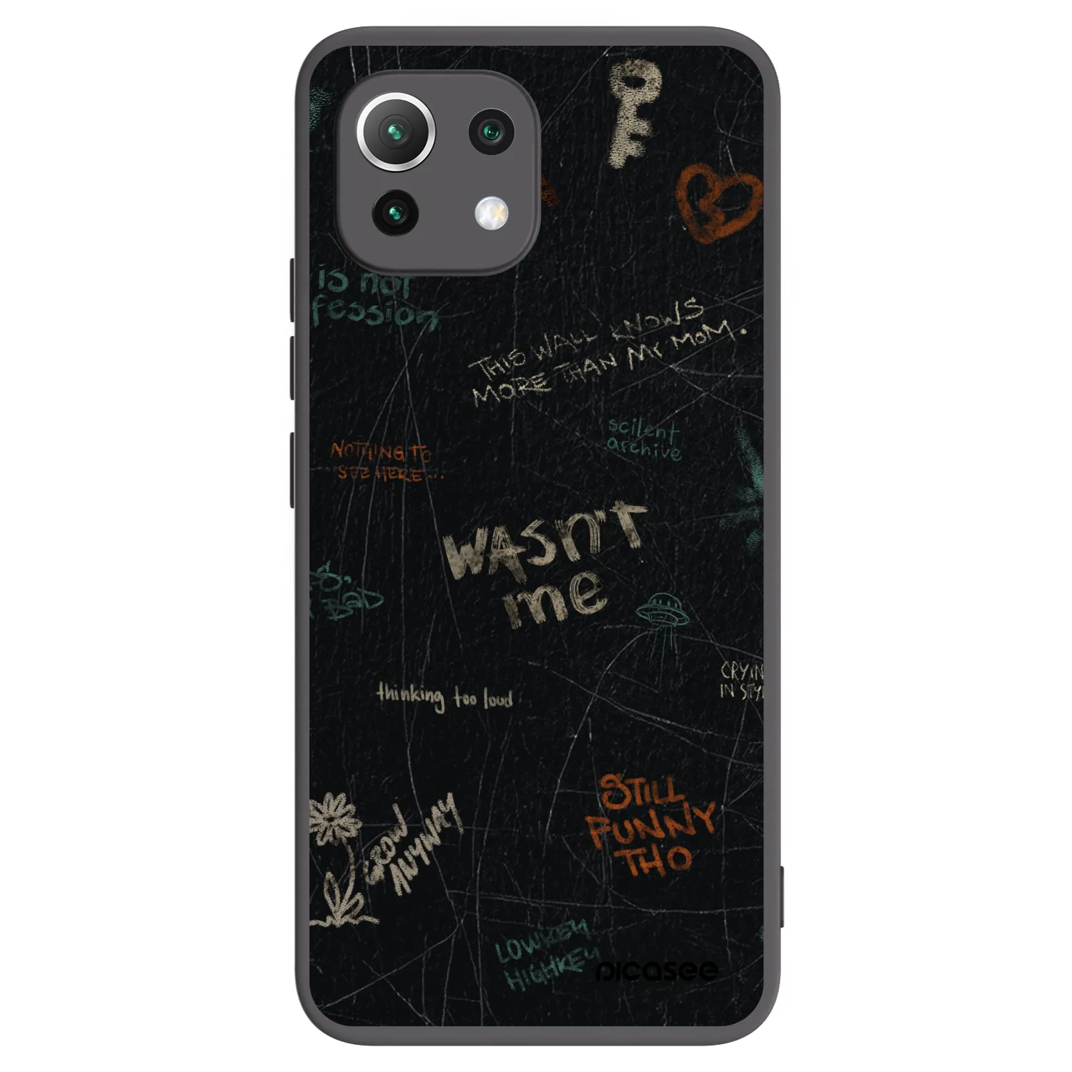 Picasee silikonowe czarne etui na Xiaomi Mi 11 Lite - CONFESSION