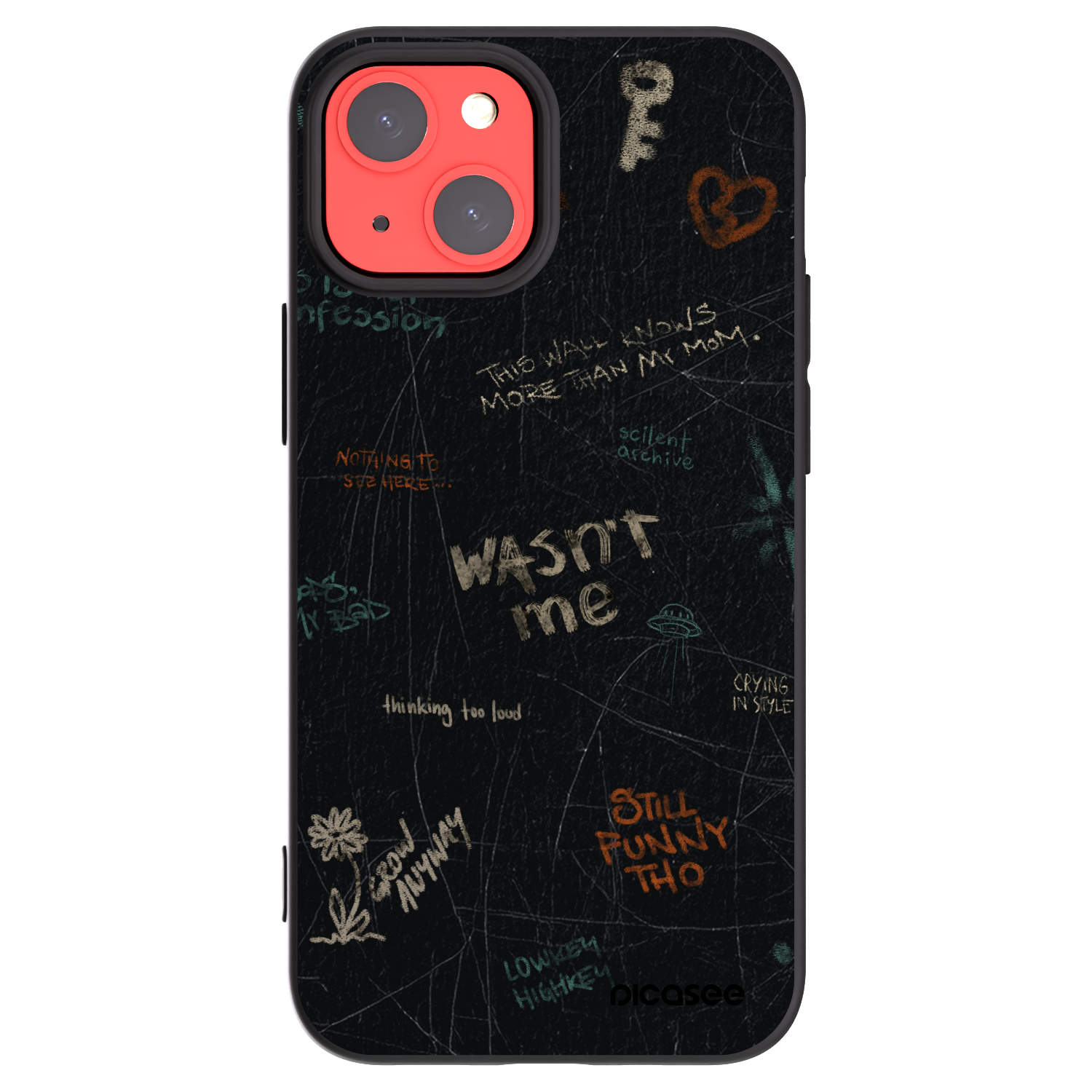 Picasee silikonowe czarne etui na Apple iPhone 13 mini - CONFESSION