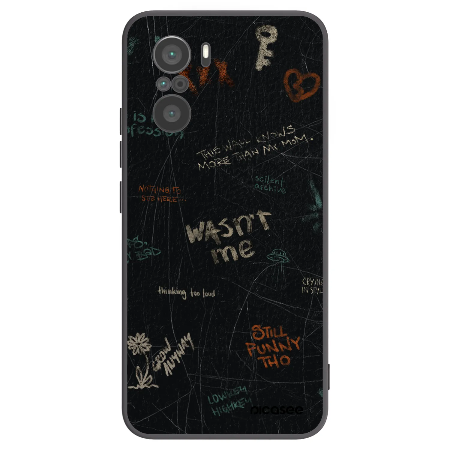 Picasee silikonowe czarne etui na Xiaomi Poco F3 - CONFESSION