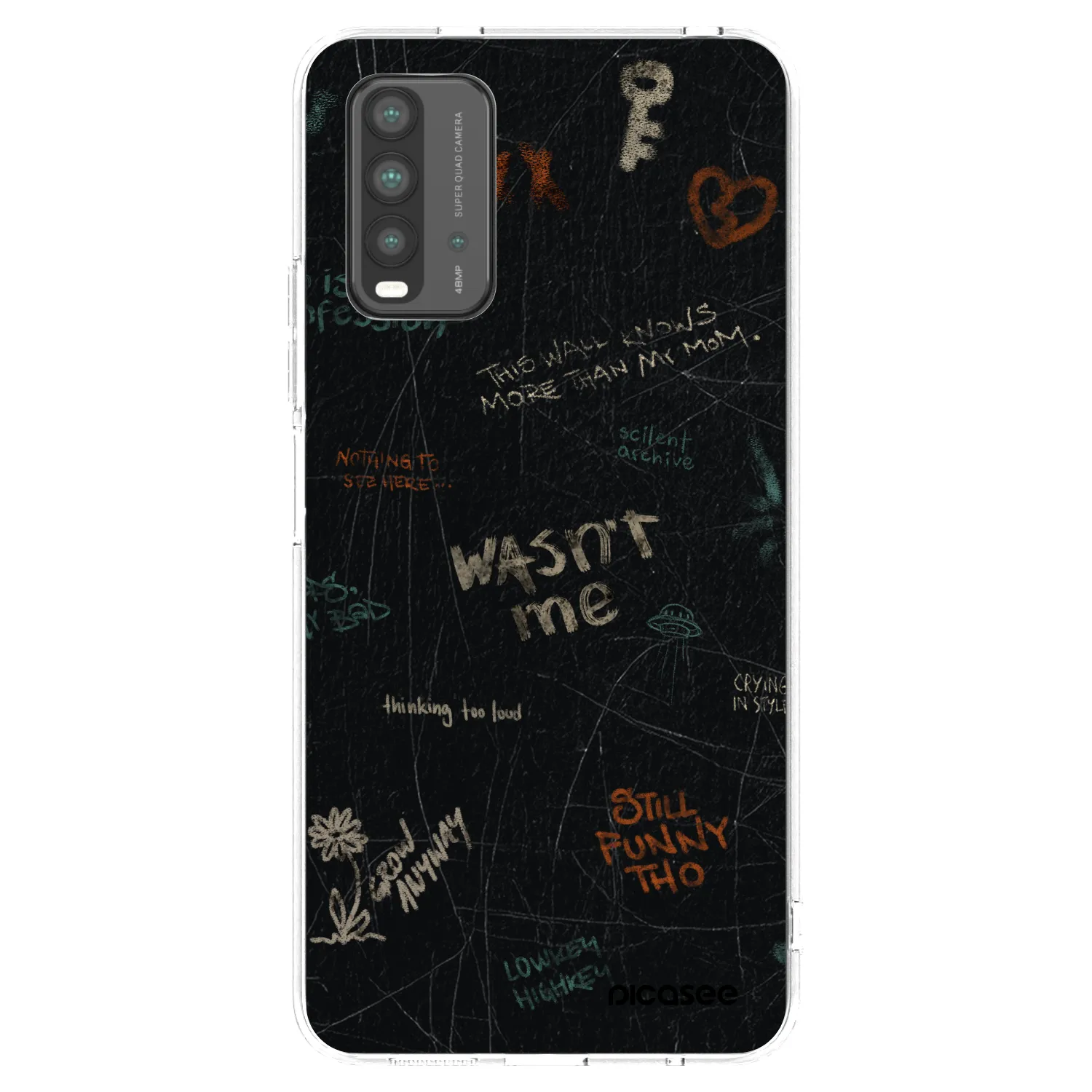 Picasee silikonowe czarne etui na Xiaomi Redmi 9T - CONFESSION