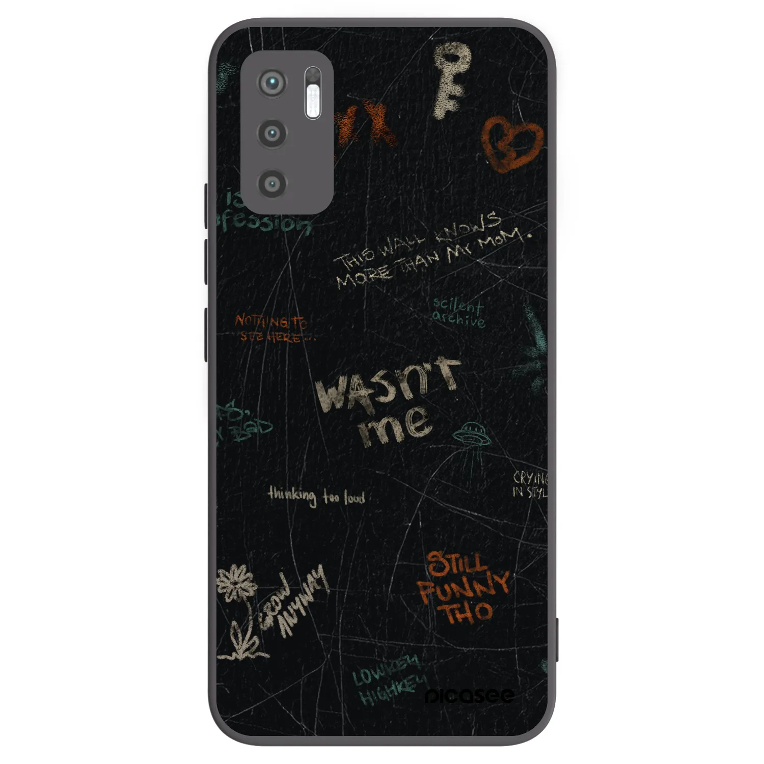 Picasee silikonowe czarne etui na Xiaomi Redmi Note 10 5G - CONFESSION