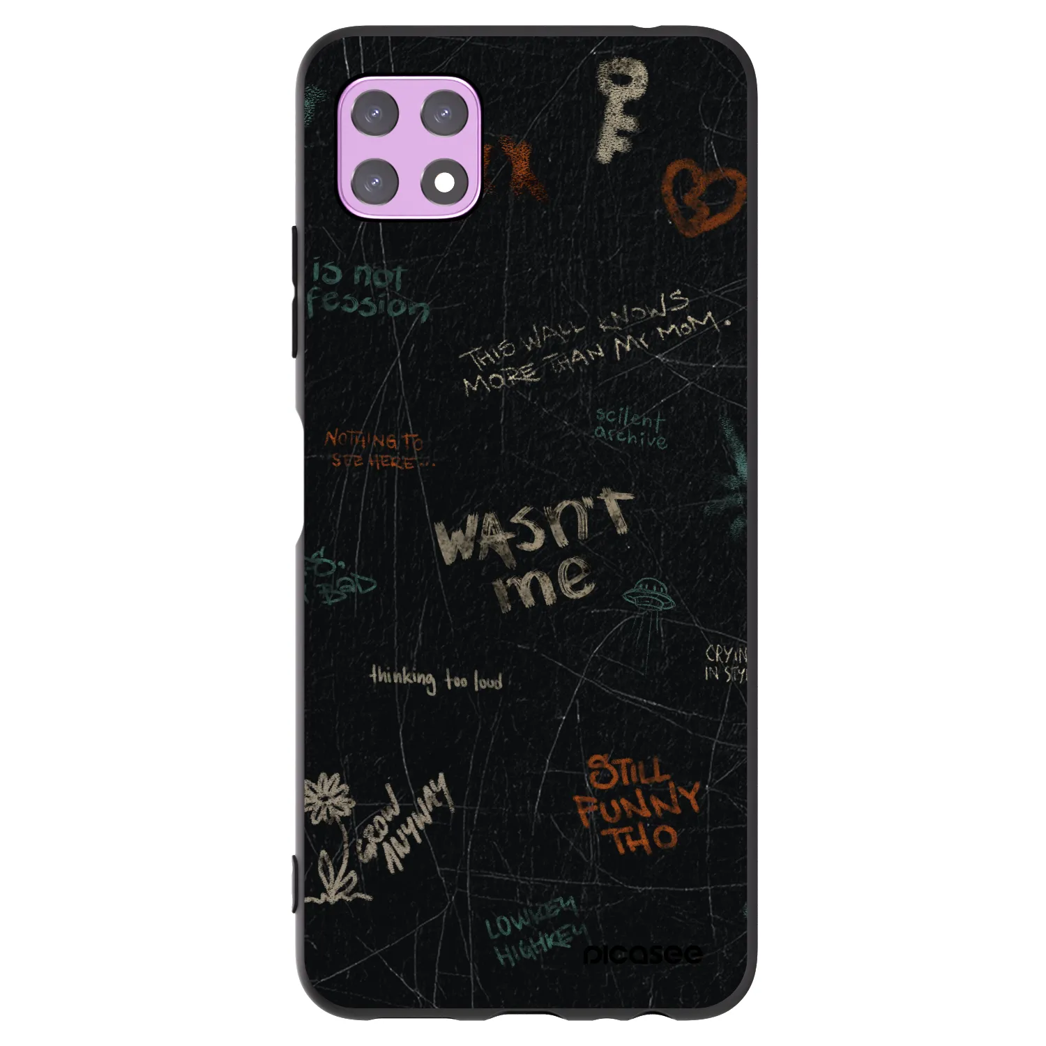 Picasee silikonowe czarne etui na Samsung Galaxy A22 A226B 5G - CONFESSION