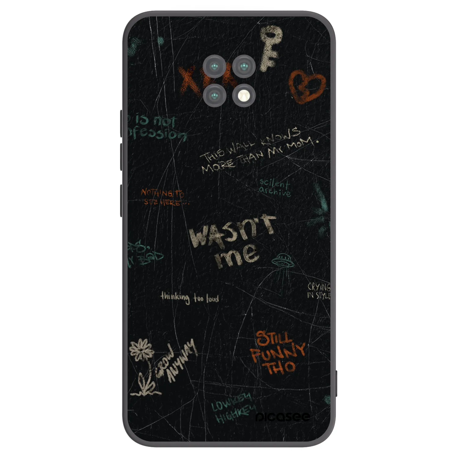 Picasee silikonowe czarne etui na Xiaomi Redmi Note 9T - CONFESSION
