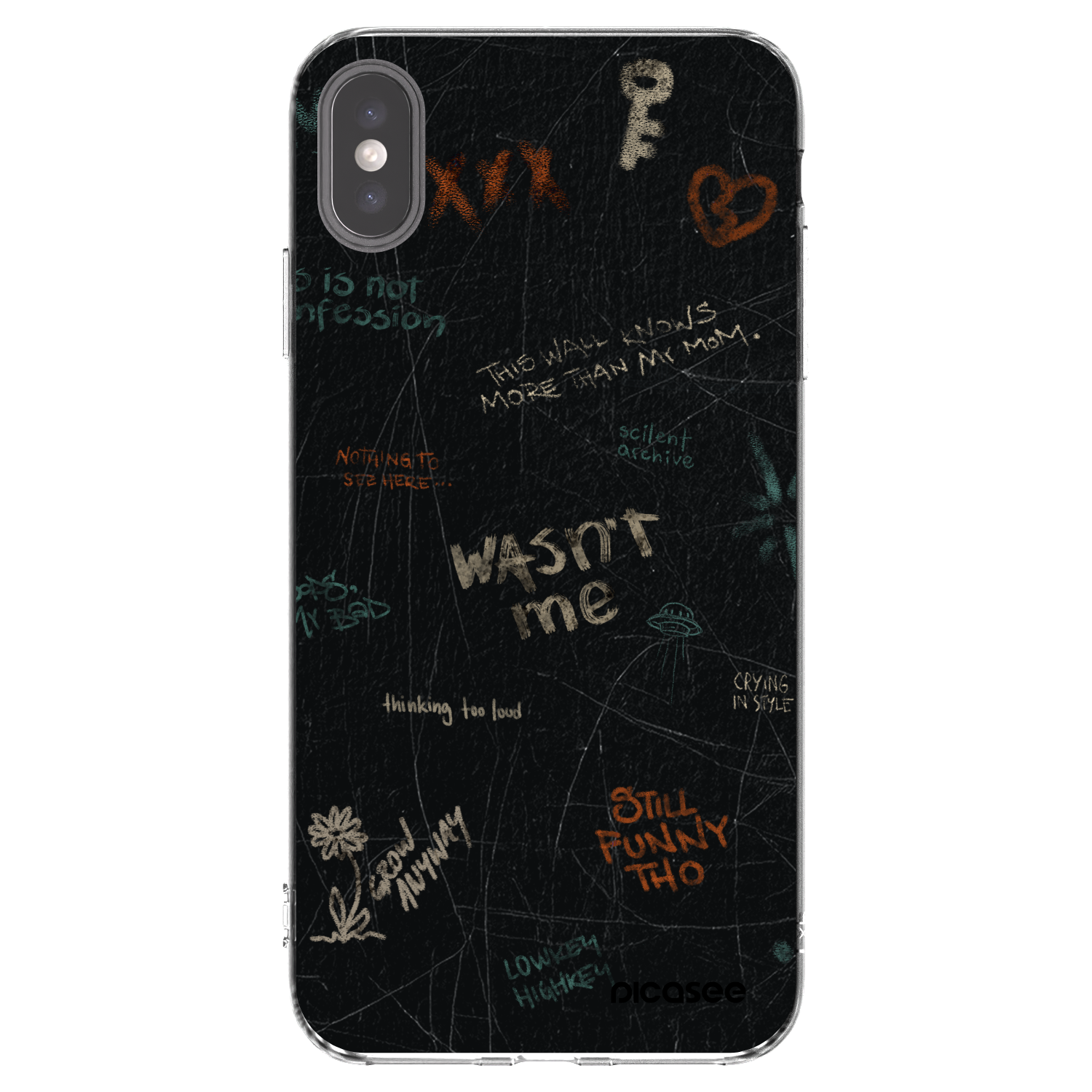 Picasee silikonowe przeźroczyste etui na Apple iPhone XS Max - CONFESSION