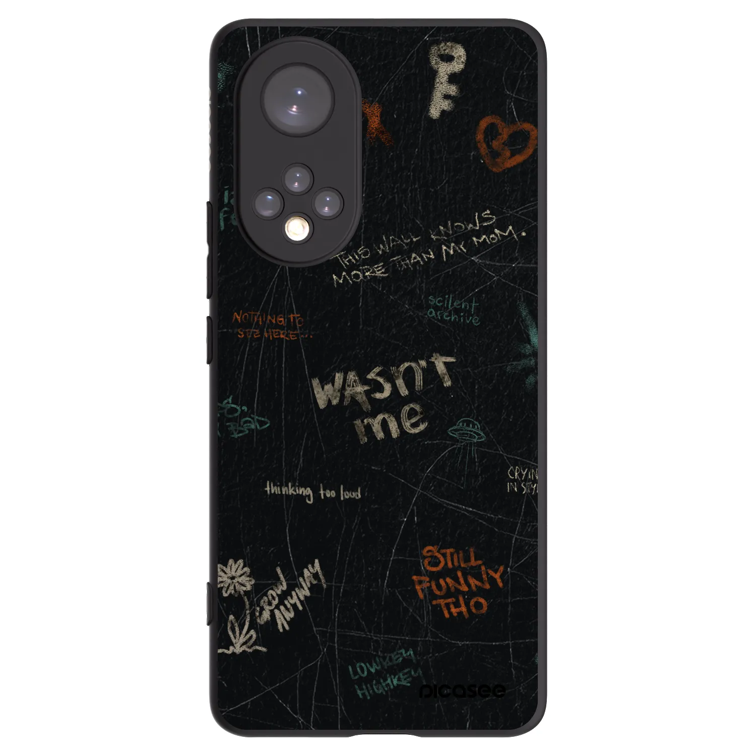 Picasee silikonowe czarne etui na Huawei Nova 9 - CONFESSION