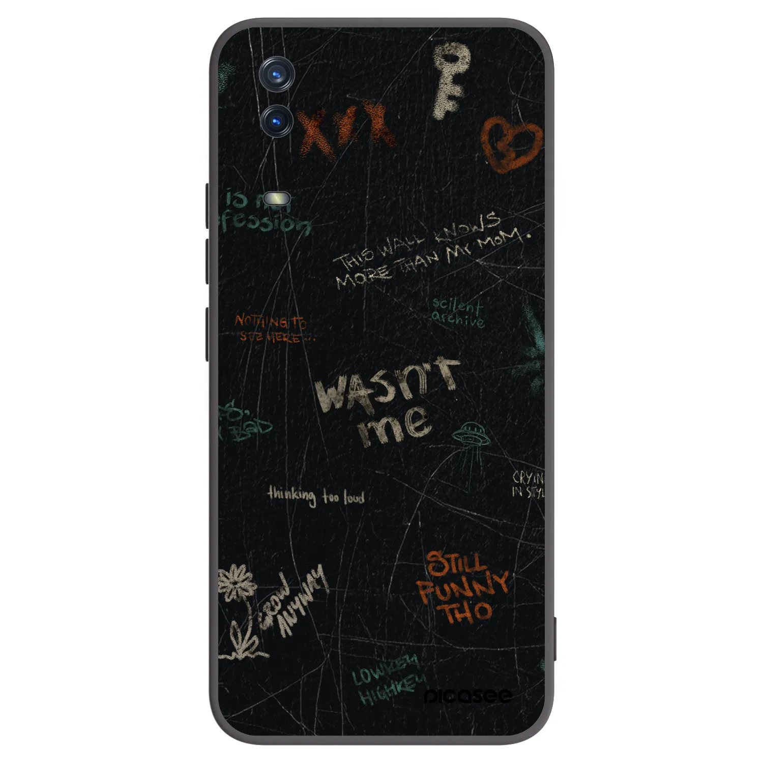 Picasee silikonowe czarne etui na Vivo Y11s - CONFESSION