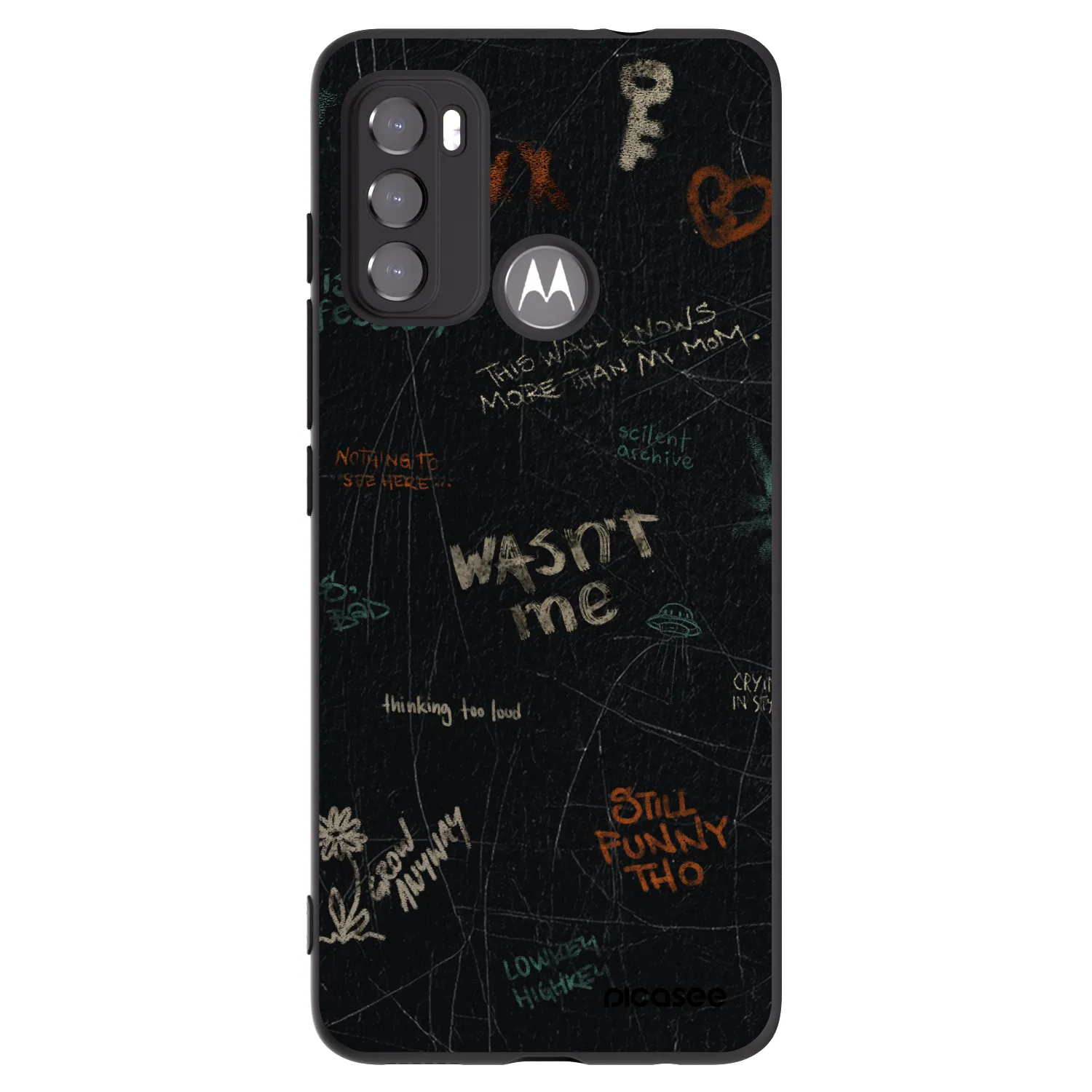 Picasee silikonowe czarne etui na Motorola Moto G60 - CONFESSION