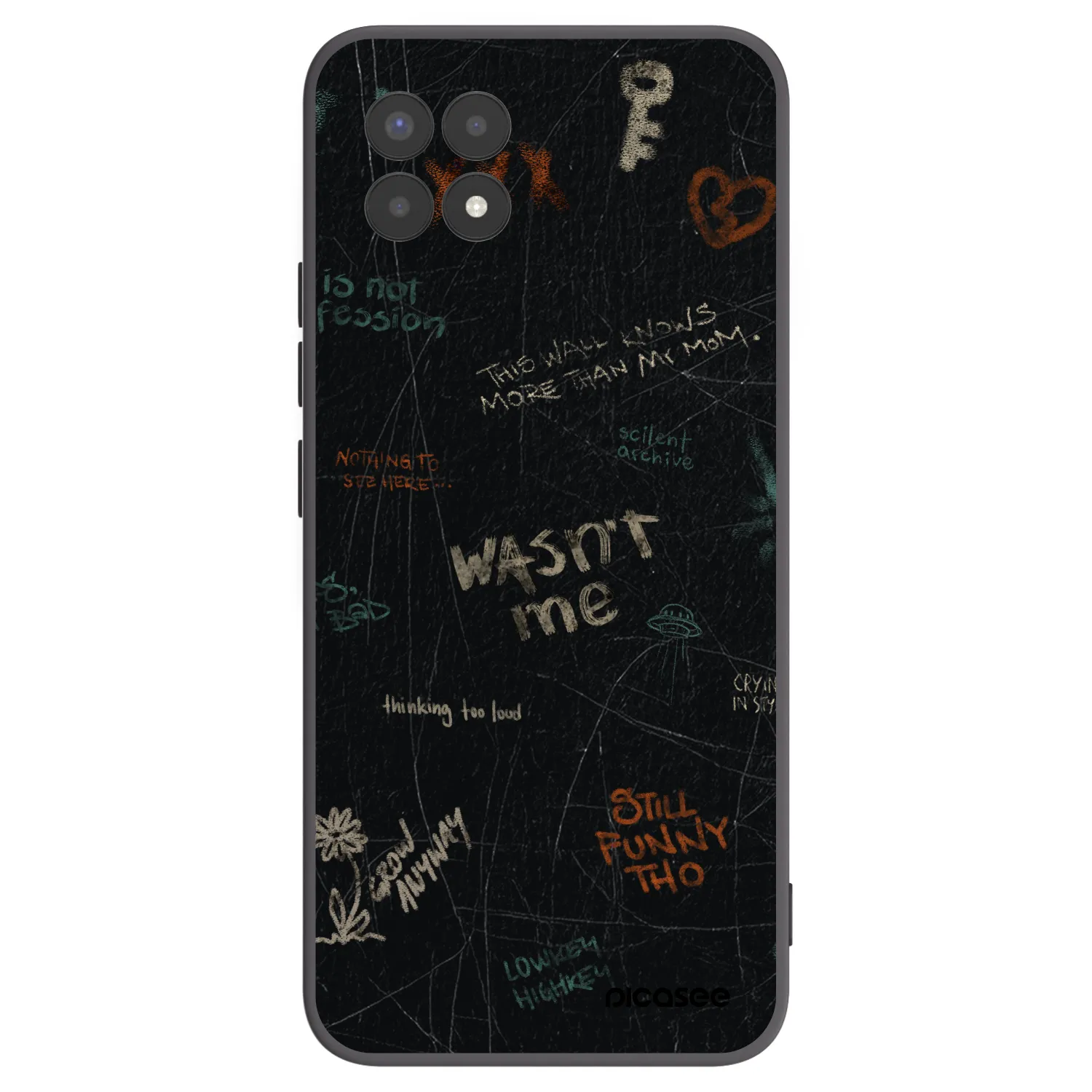 Picasee silikonowe czarne etui na Realme 8i - CONFESSION