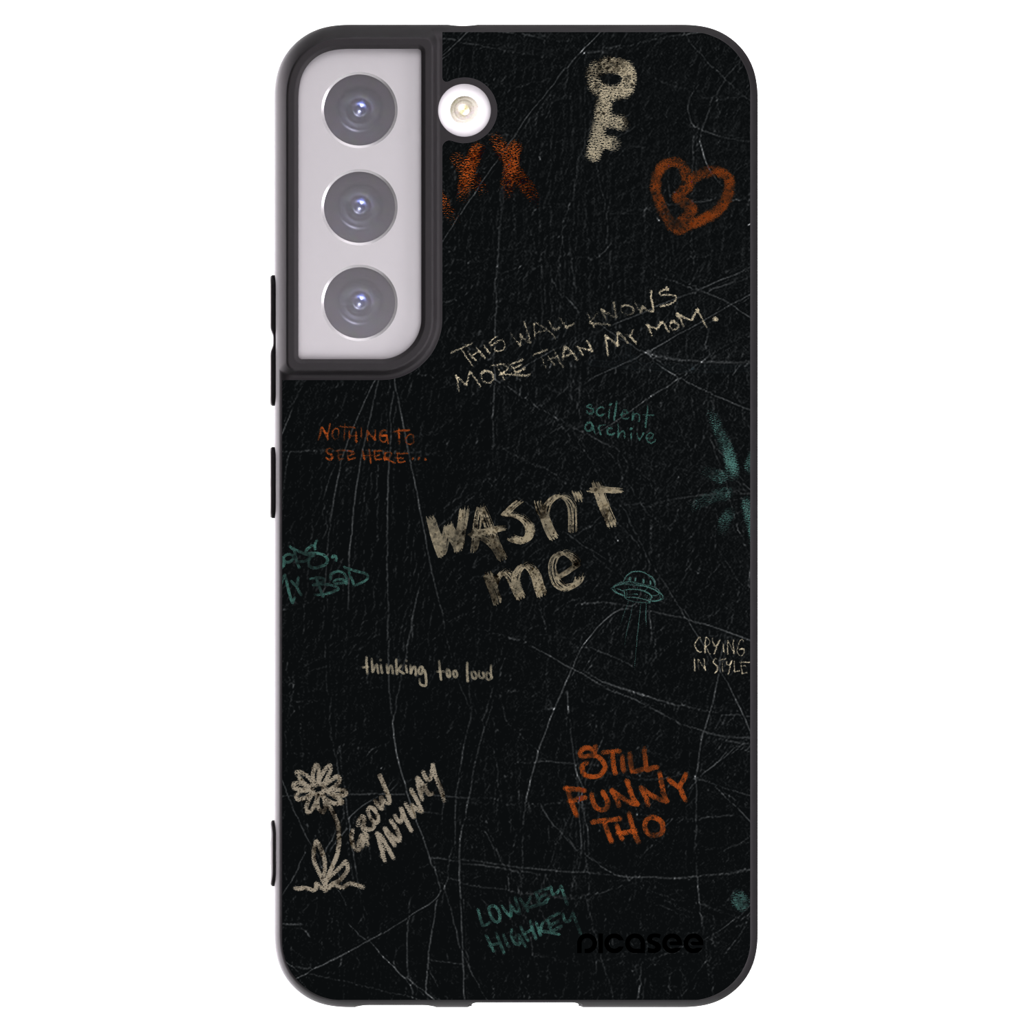 Picasee silikonowe czarne etui na Samsung Galaxy S22 5G - CONFESSION
