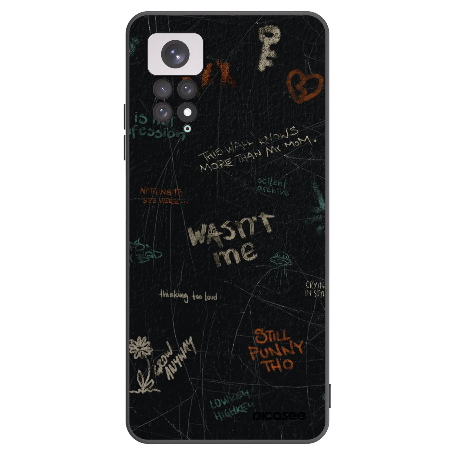 Picasee silikonowe czarne etui na Xiaomi Redmi Note 11 - CONFESSION
