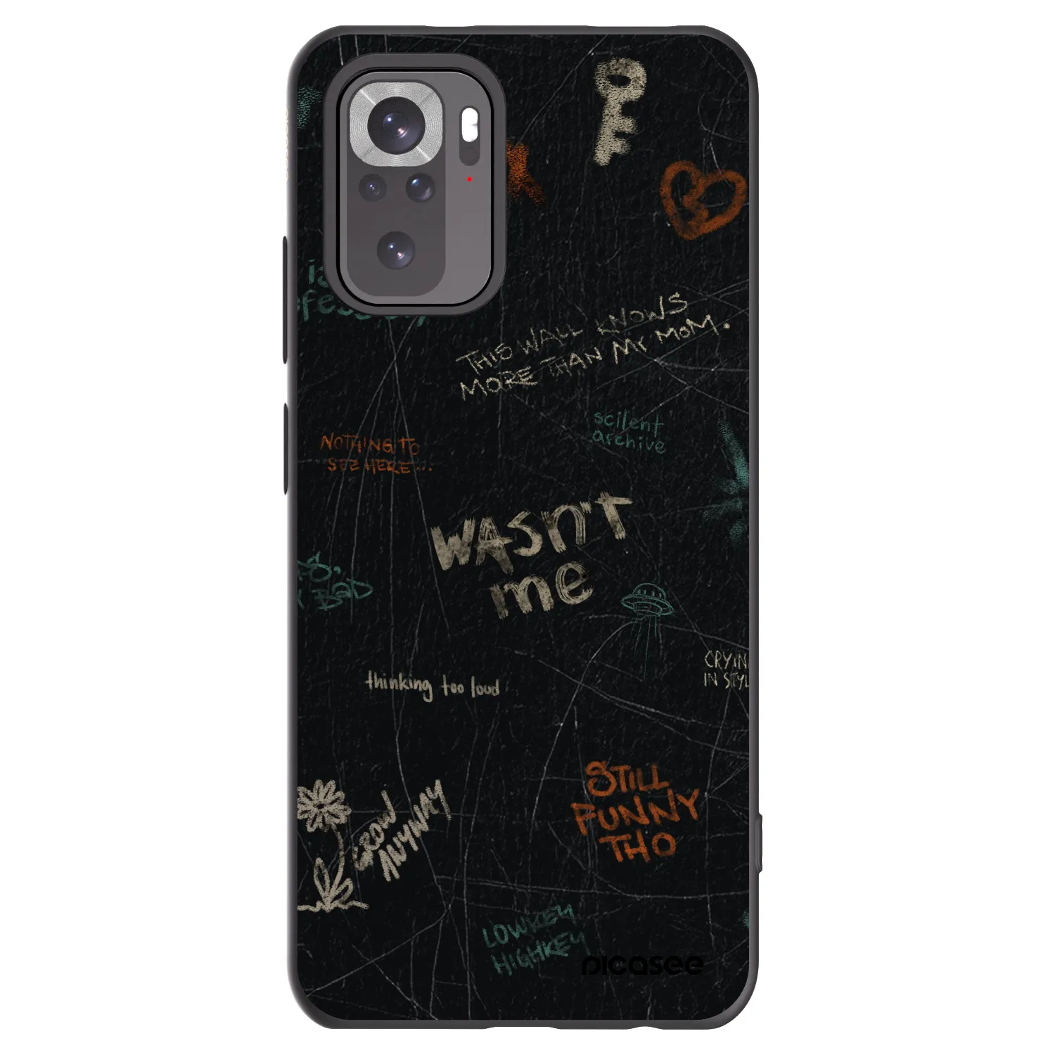 Picasee silikonowe czarne etui na Xiaomi Redmi Note 11S 4G - CONFESSION