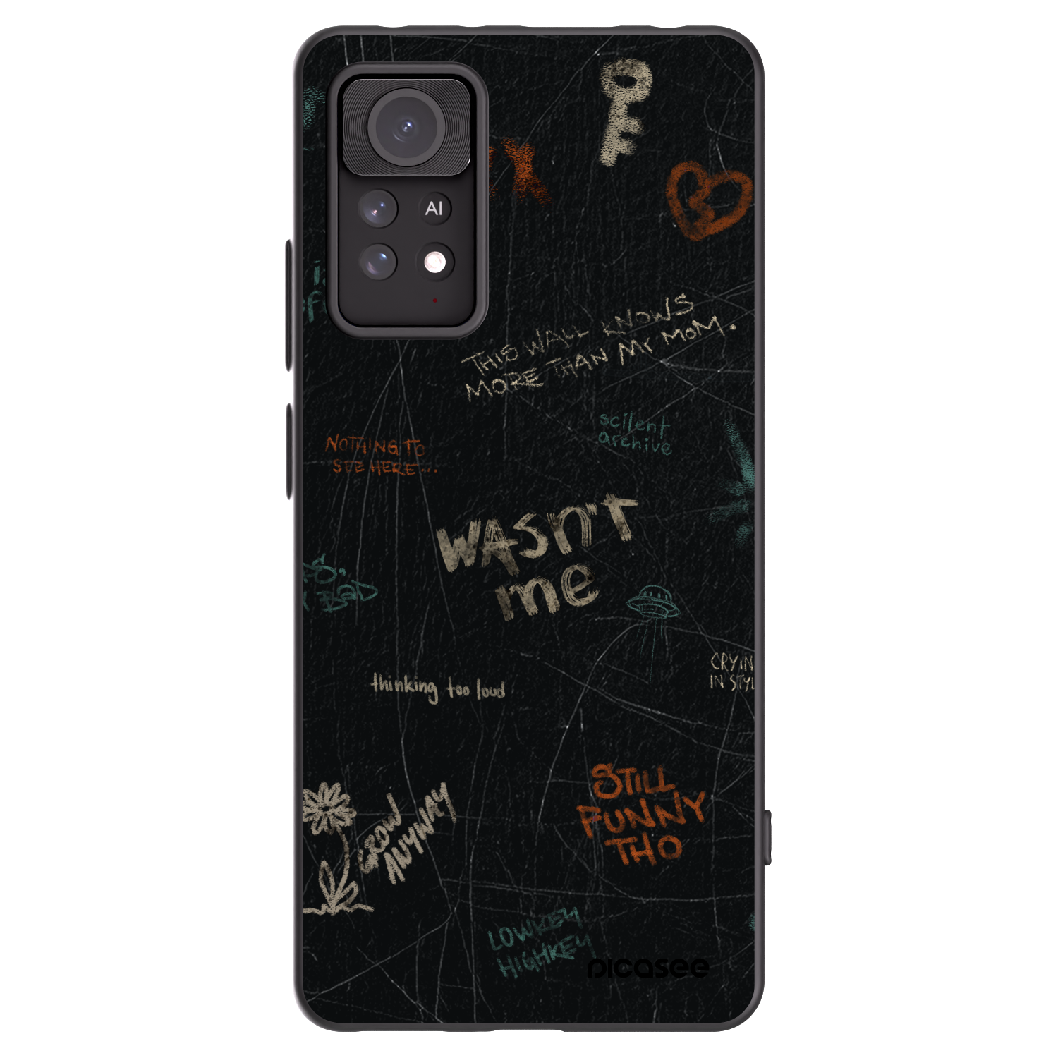 Picasee silikonowe czarne etui na Xiaomi Redmi Note 11 Pro 5G - CONFESSION