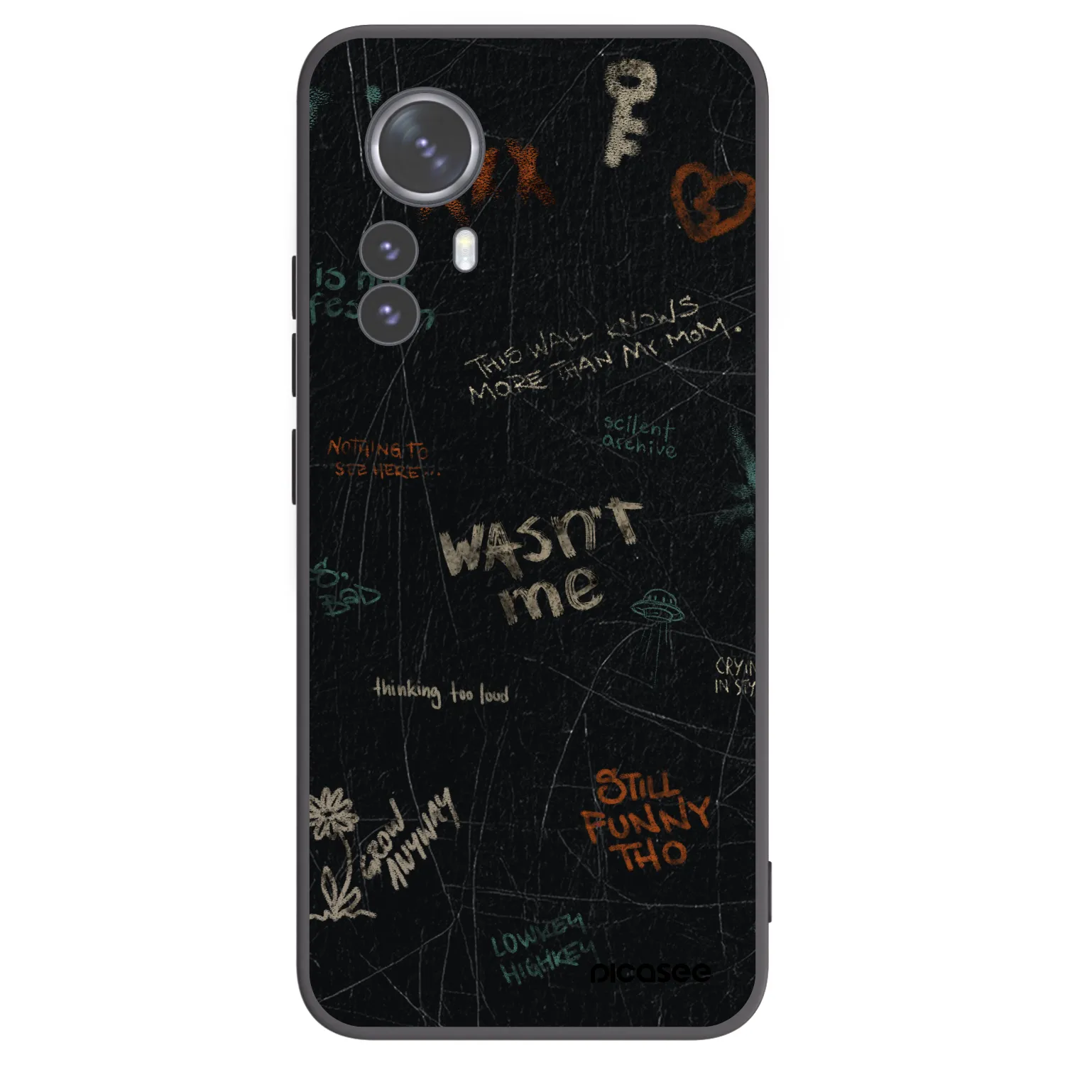 Picasee silikonowe czarne etui na Xiaomi 12 Pro - CONFESSION