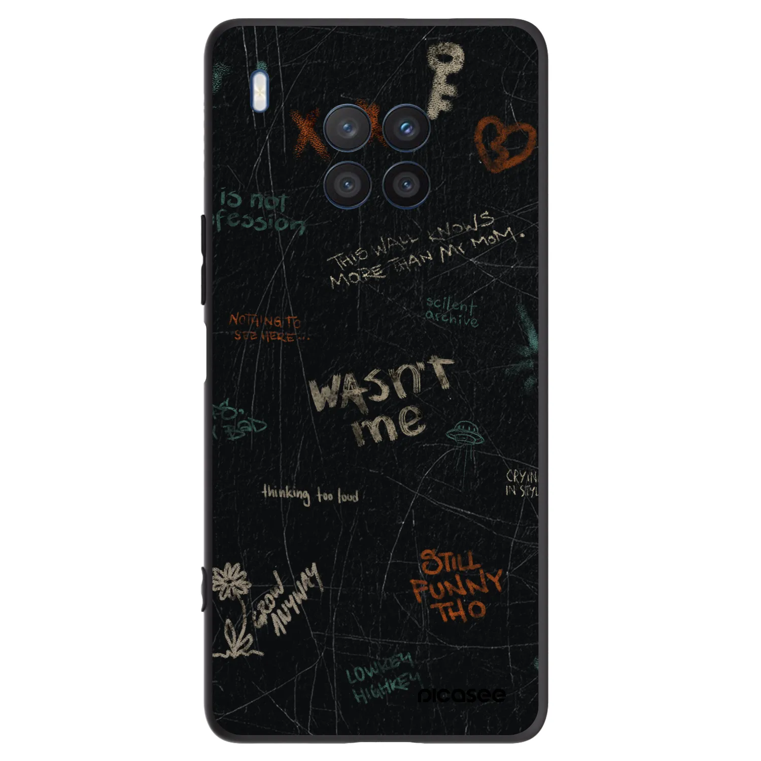 Picasee silikonowe czarne etui na Honor 50 Lite - CONFESSION