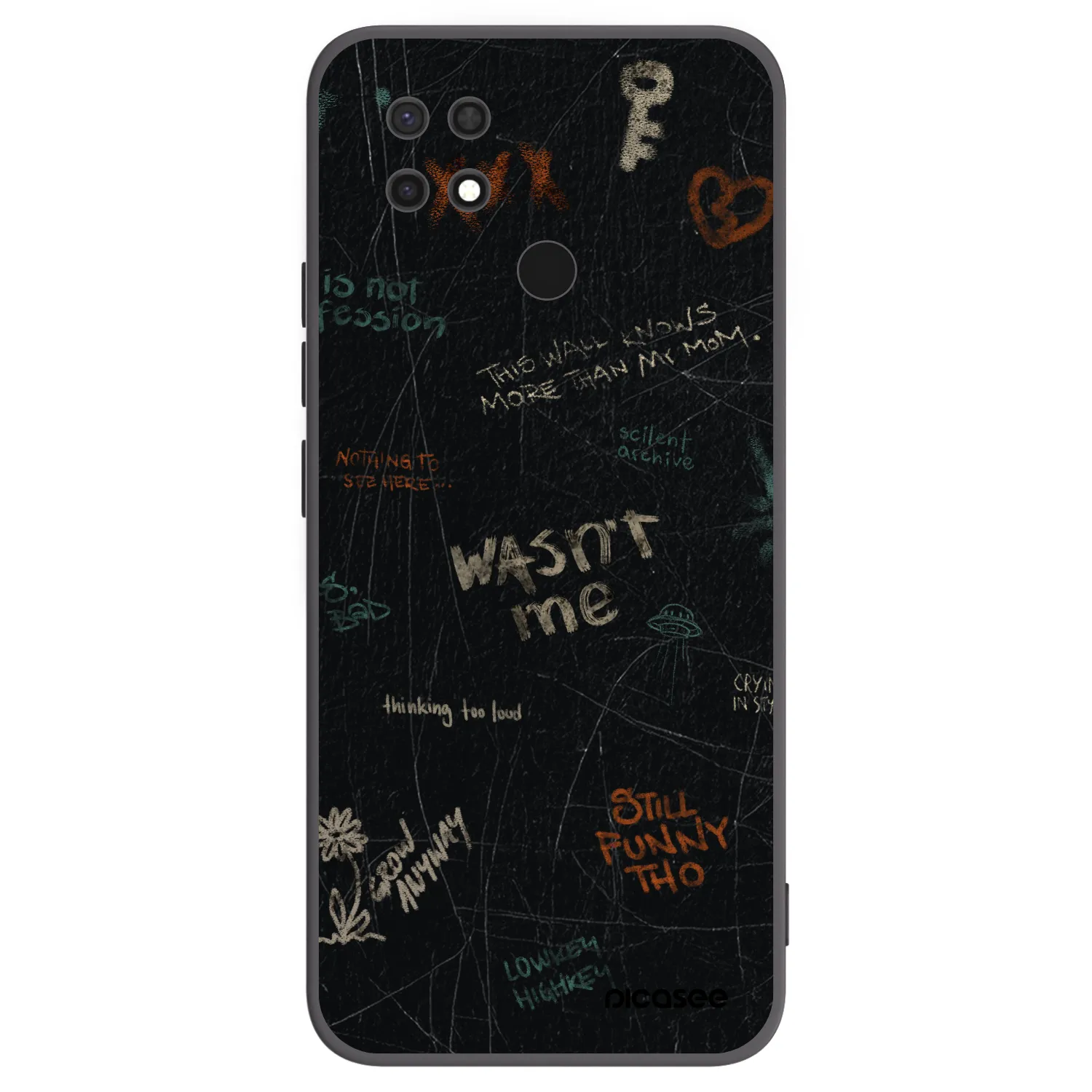 Picasee silikonowe czarne etui na Xiaomi Redmi 10C - CONFESSION