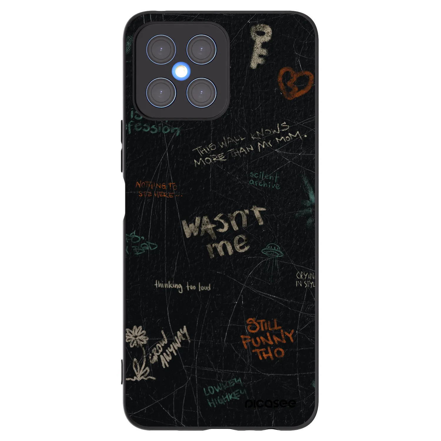 Picasee silikonowe czarne etui na Honor X8 4G - CONFESSION