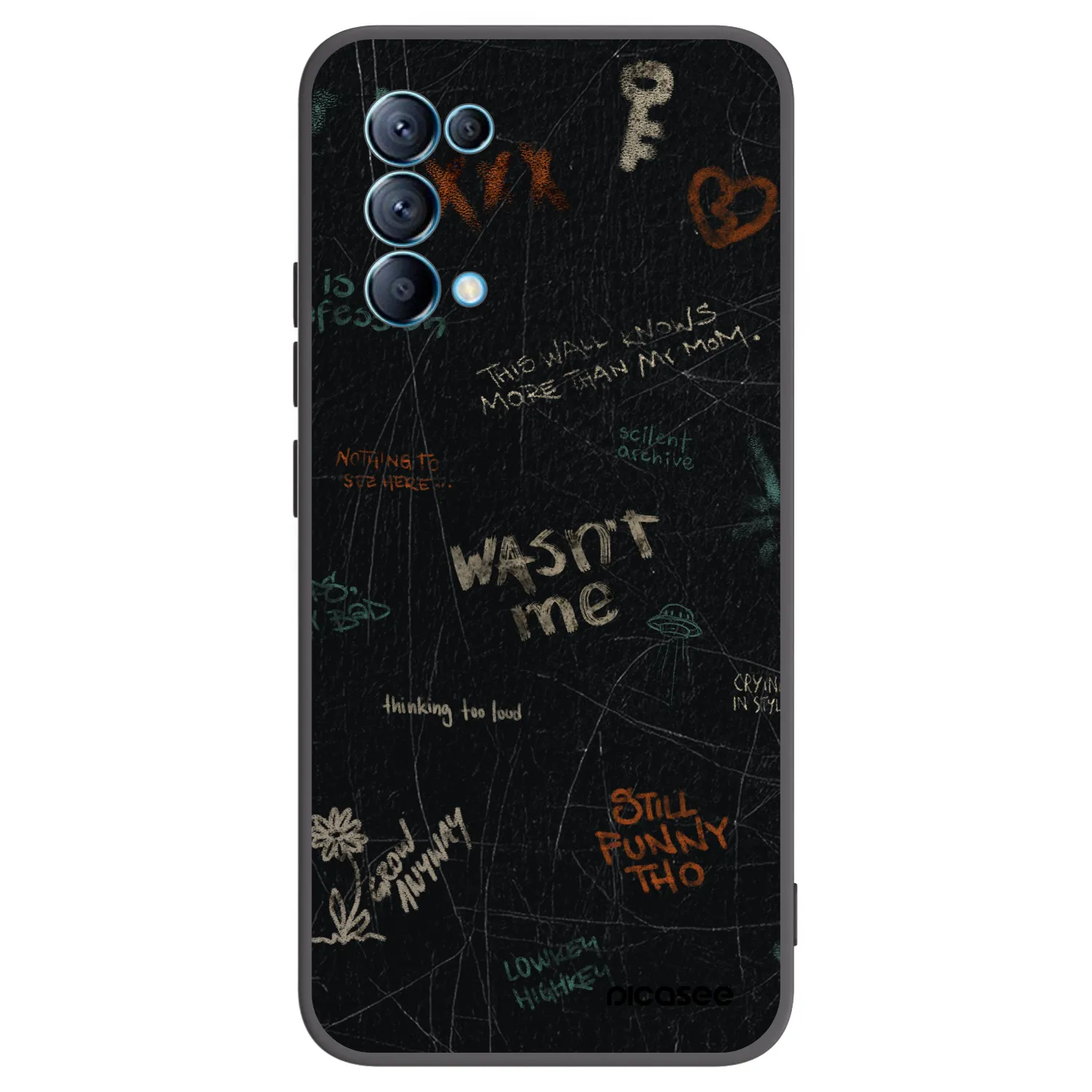 Picasee silikonowe czarne etui na OPPO Reno 5 5G - CONFESSION