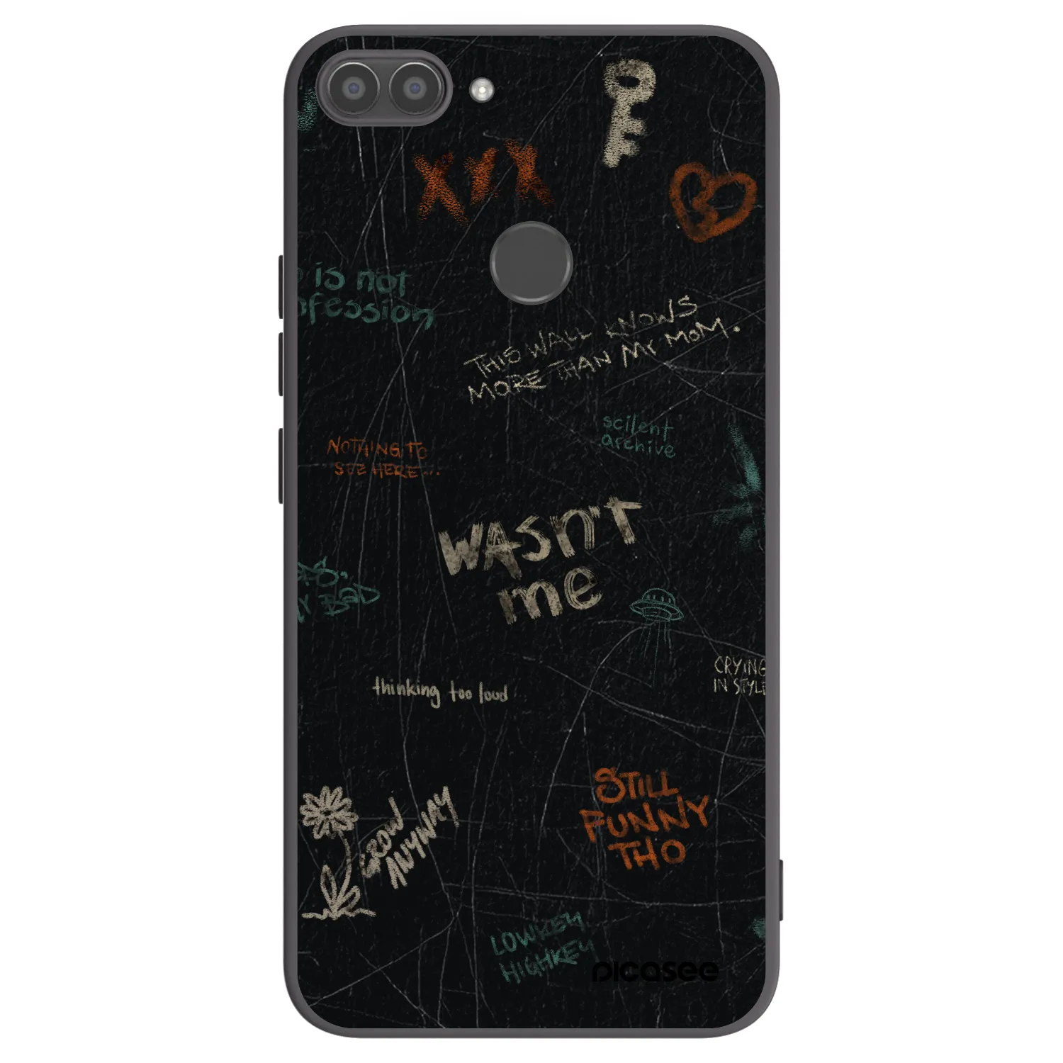 Picasee silikonowe czarne etui na Huawei P Smart - CONFESSION