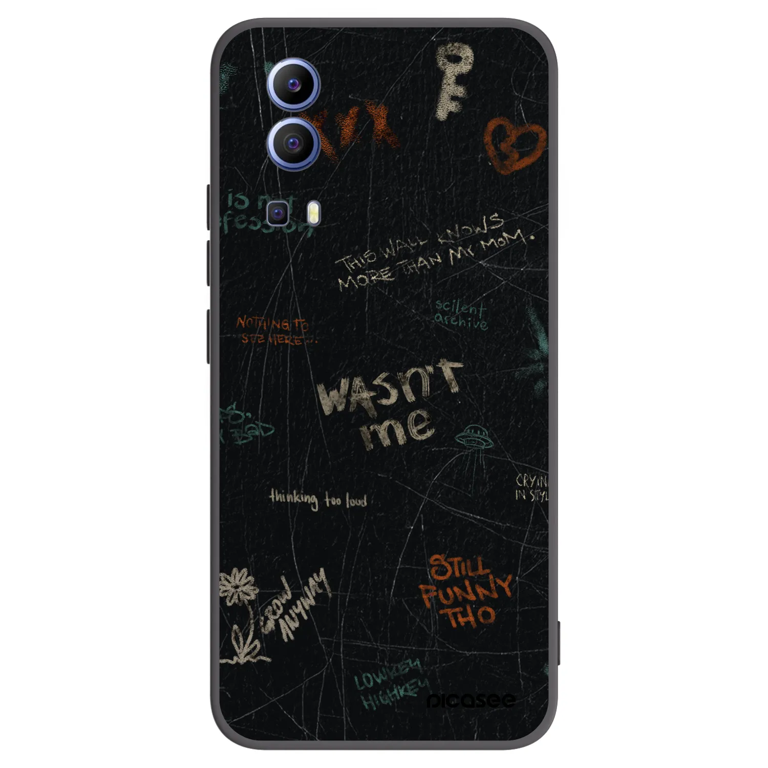Picasee silikonowe czarne etui na Vivo Y52 5G - CONFESSION