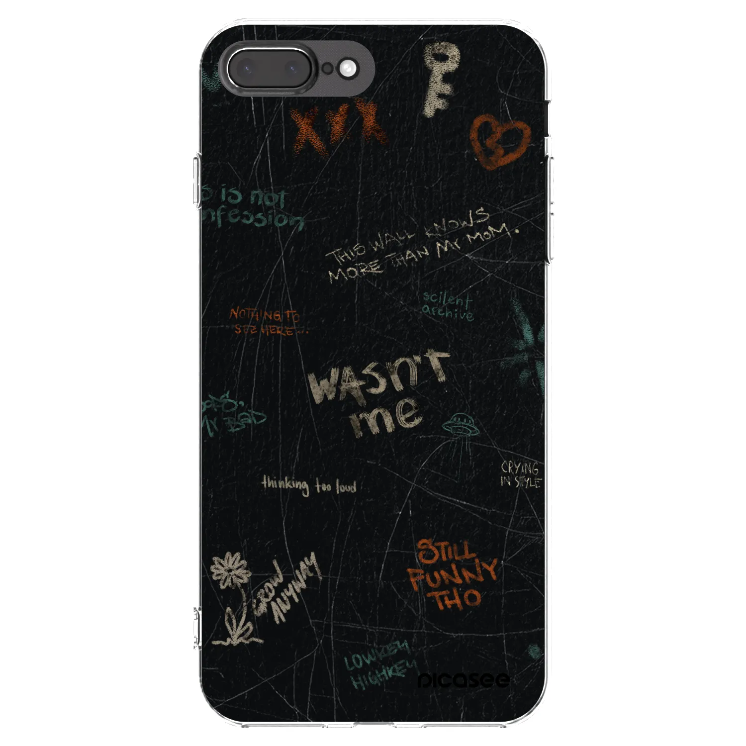 Picasee silikonowe przeźroczyste etui na Apple iPhone 8 Plus - CONFESSION