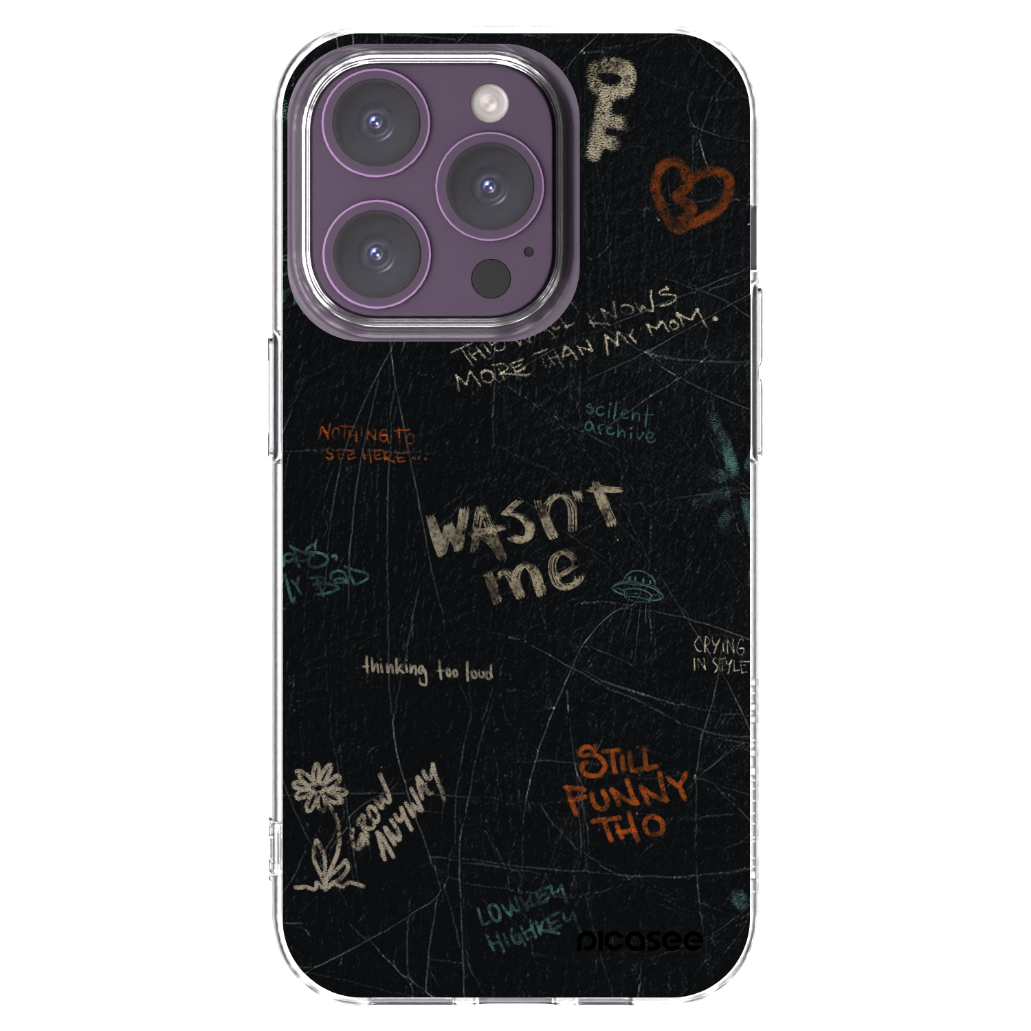 Picasee silikonowe przeźroczyste etui na Apple iPhone 14 Pro - CONFESSION