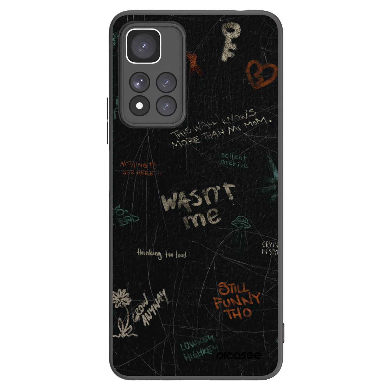 Picasee silikonowe czarne etui na Xiaomi Redmi Note 11 Pro+ 5G - CONFESSION