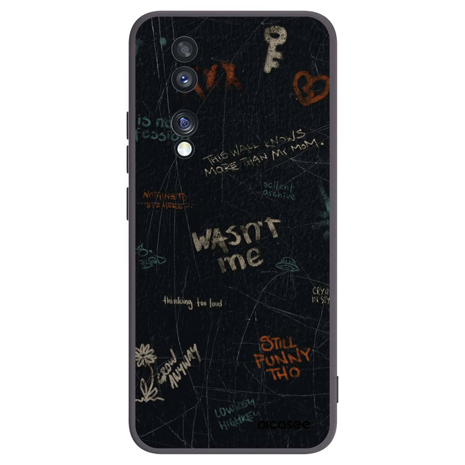 Picasee silikonowe czarne etui na Honor 70 - CONFESSION
