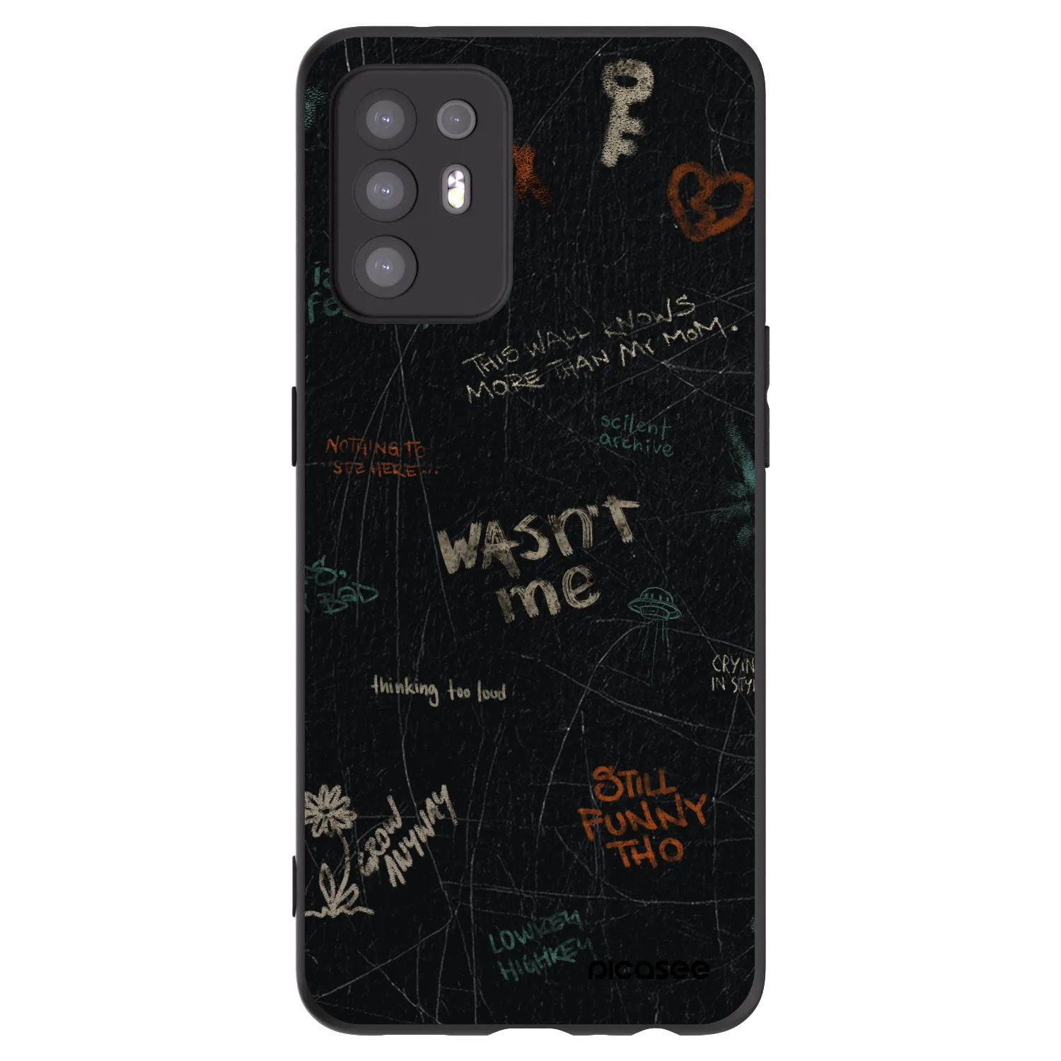 Picasee silikonowe czarne etui na OPPO A94 5G - CONFESSION