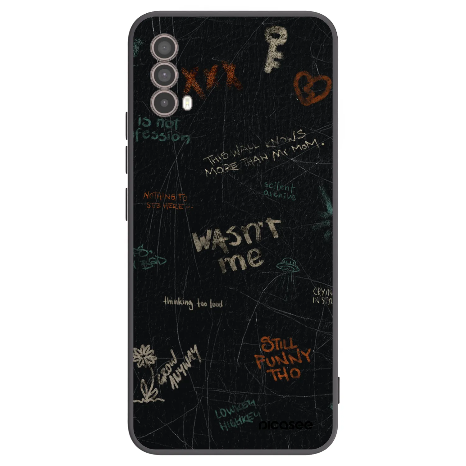 Picasee silikonowe czarne etui na Motorola Moto E40 - CONFESSION