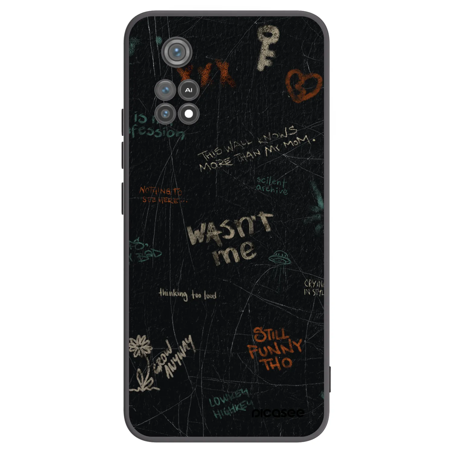Picasee silikonowe czarne etui na Xiaomi Poco M4 Pro - CONFESSION