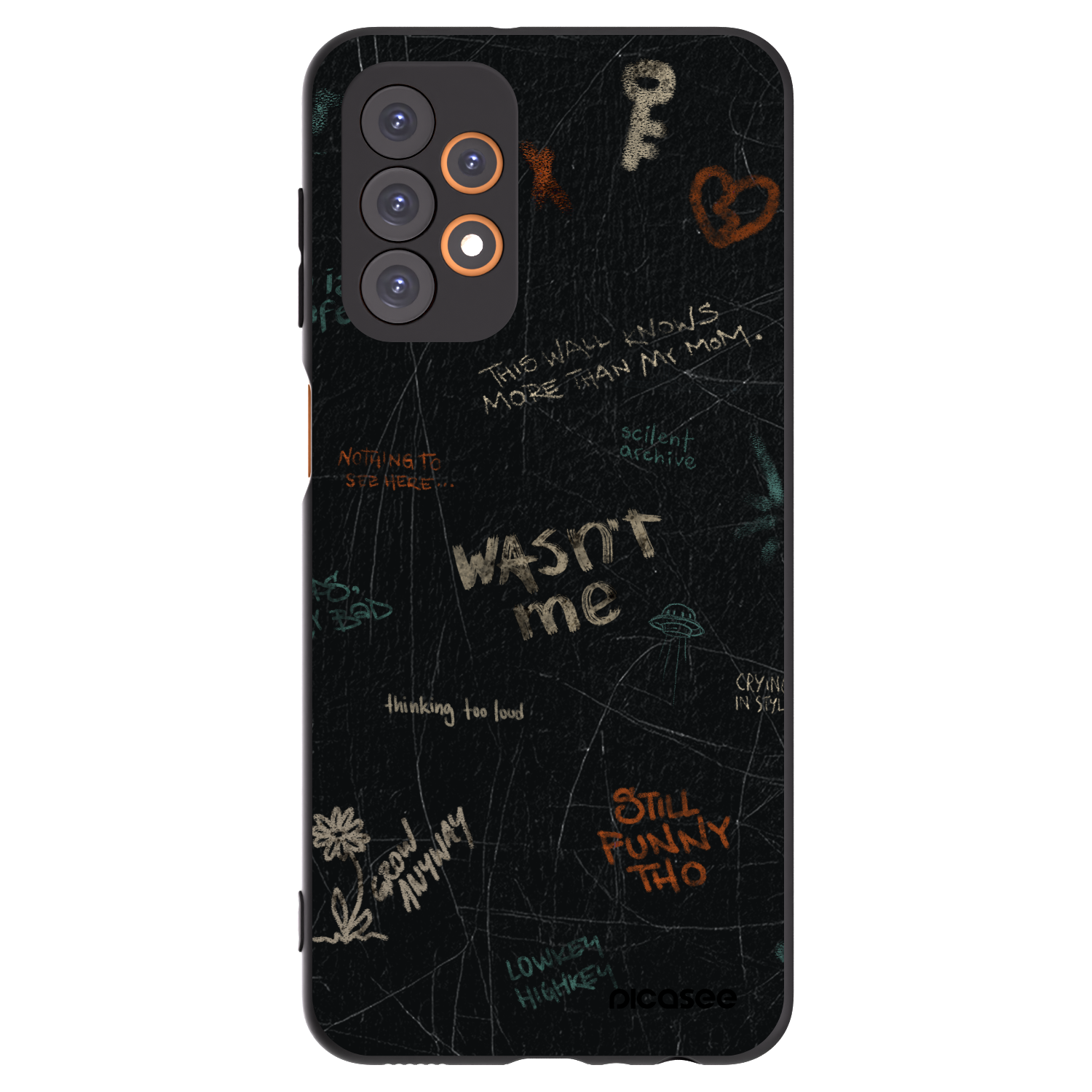 Picasee silikonowe czarne etui na Samsung Galaxy A23 A235F 4G - CONFESSION