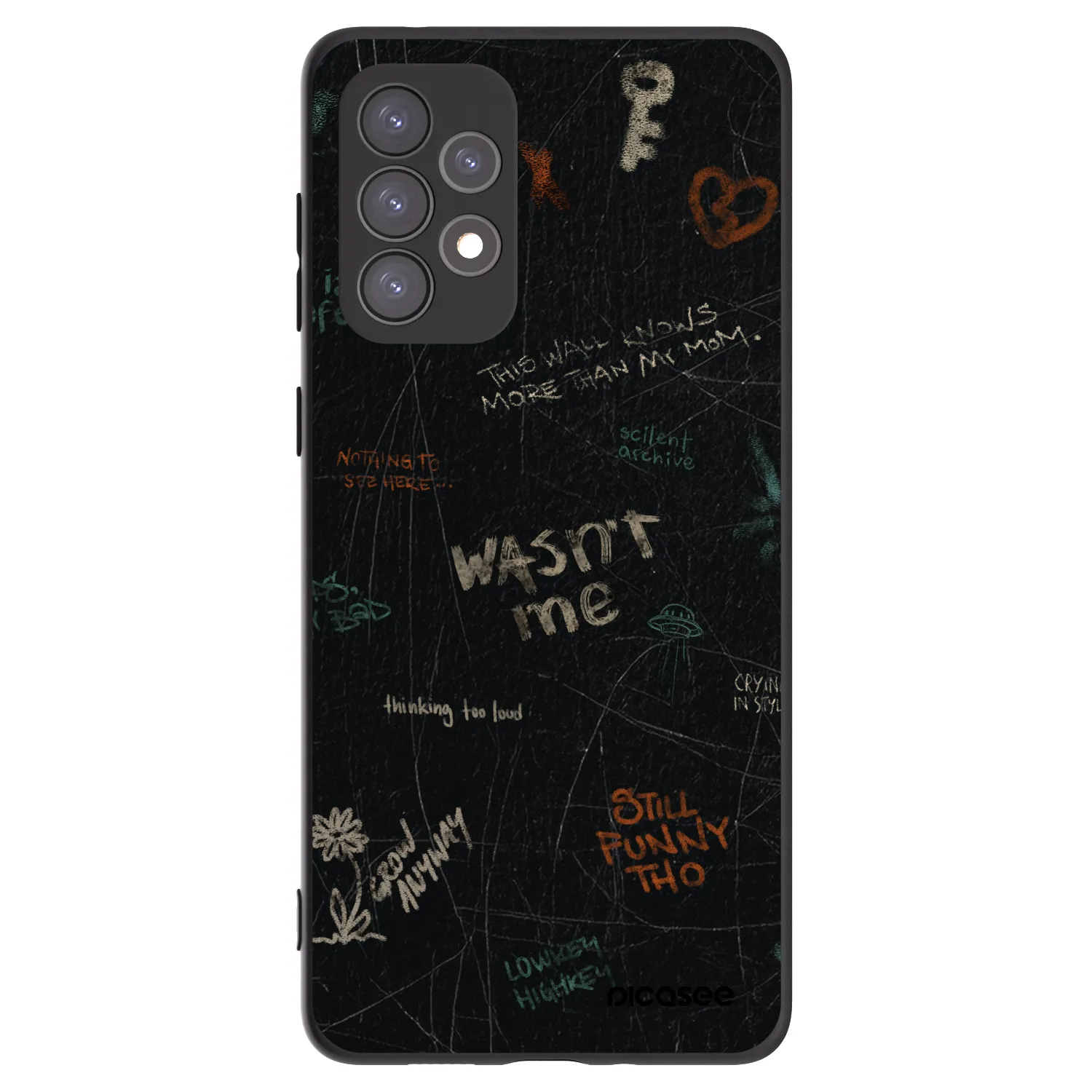 Picasee silikonowe czarne etui na Samsung Galaxy A73 5G - CONFESSION