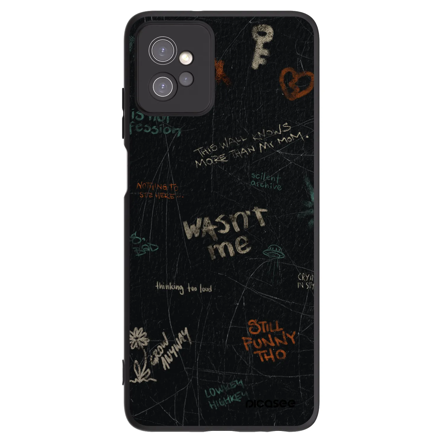 Picasee silikonowe czarne etui na Motorola Moto G32 - CONFESSION