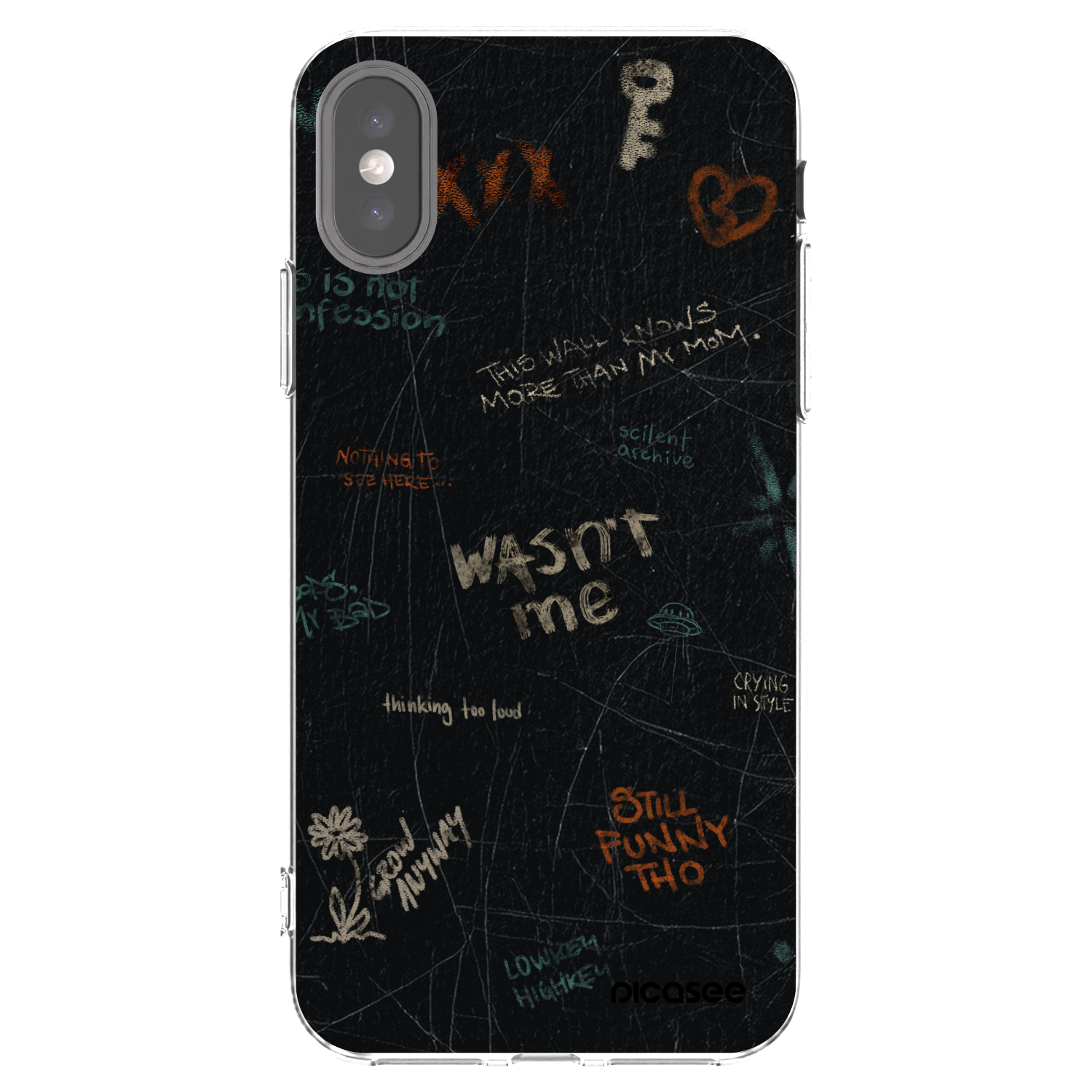 Picasee silikonowe przeźroczyste etui na Apple iPhone X/XS - CONFESSION