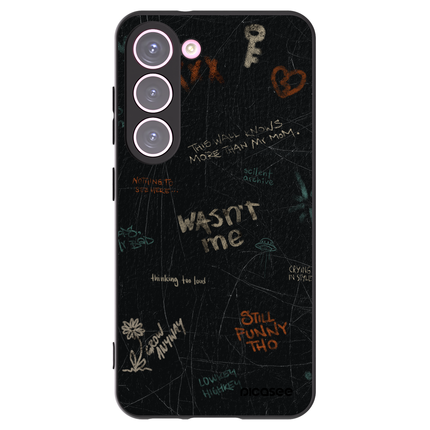 Picasee silikonowe czarne etui na Samsung Galaxy S23 5G - CONFESSION
