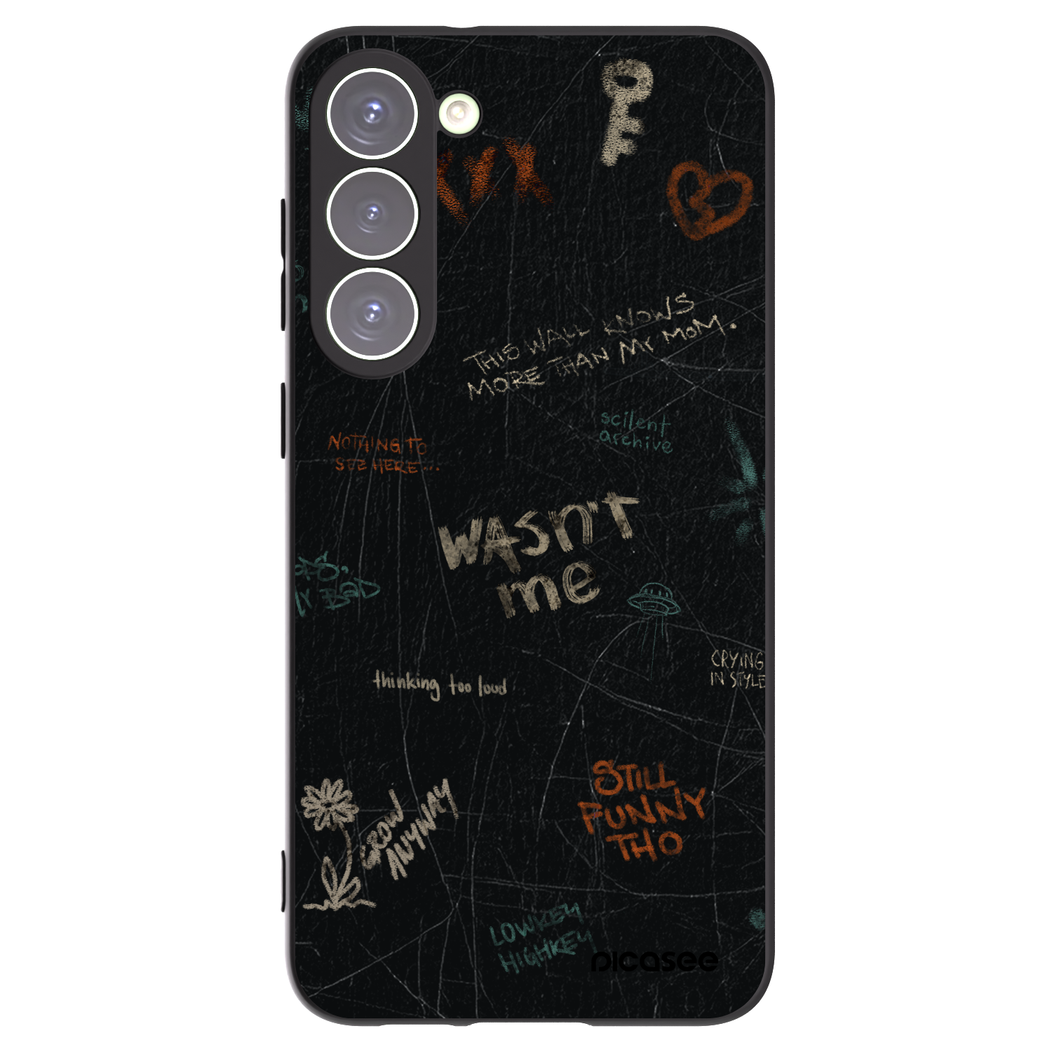 Picasee silikonowe czarne etui na Samsung Galaxy S23+ 5G - CONFESSION