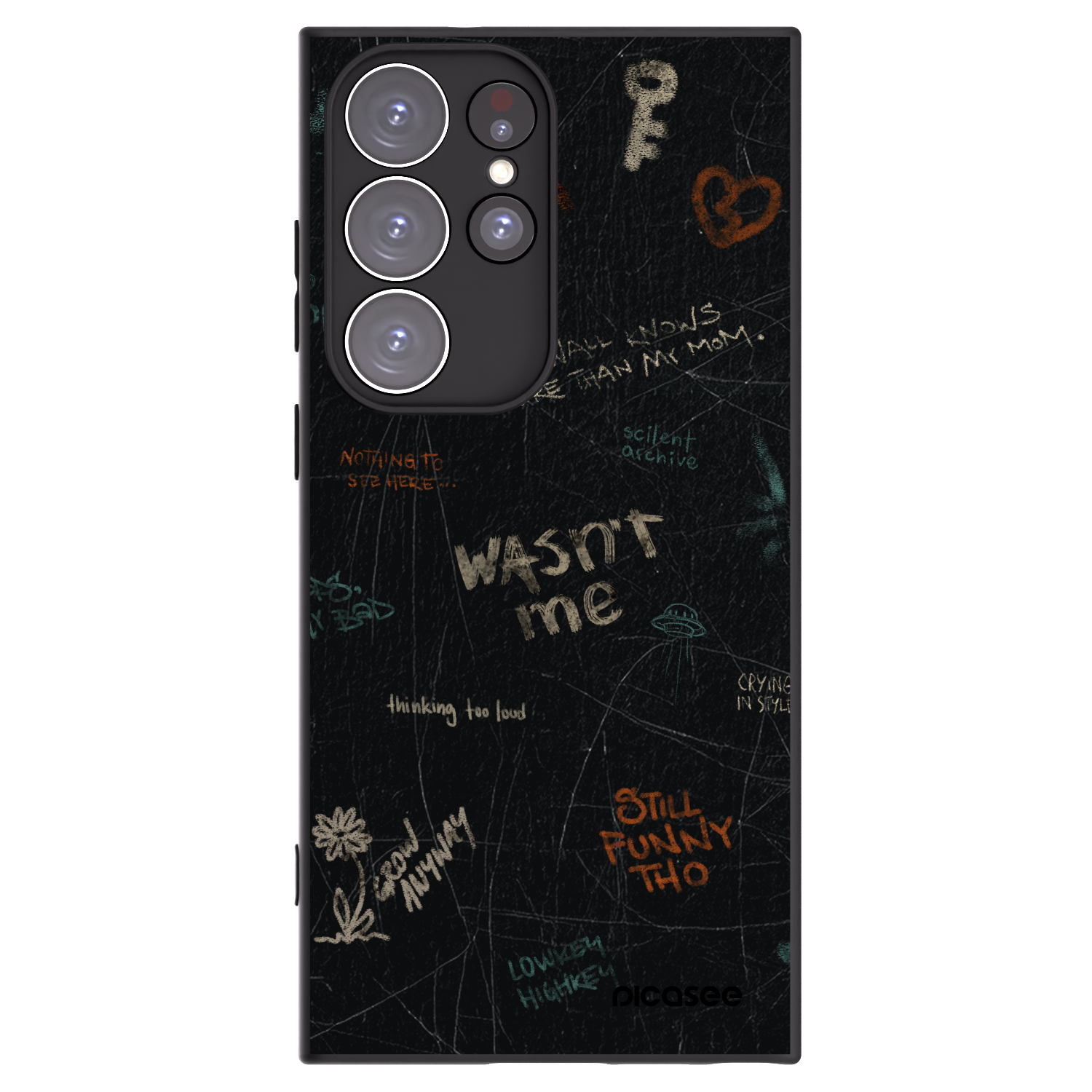 Picasee silikonowe czarne etui na Samsung Galaxy S23 Ultra 5G - CONFESSION