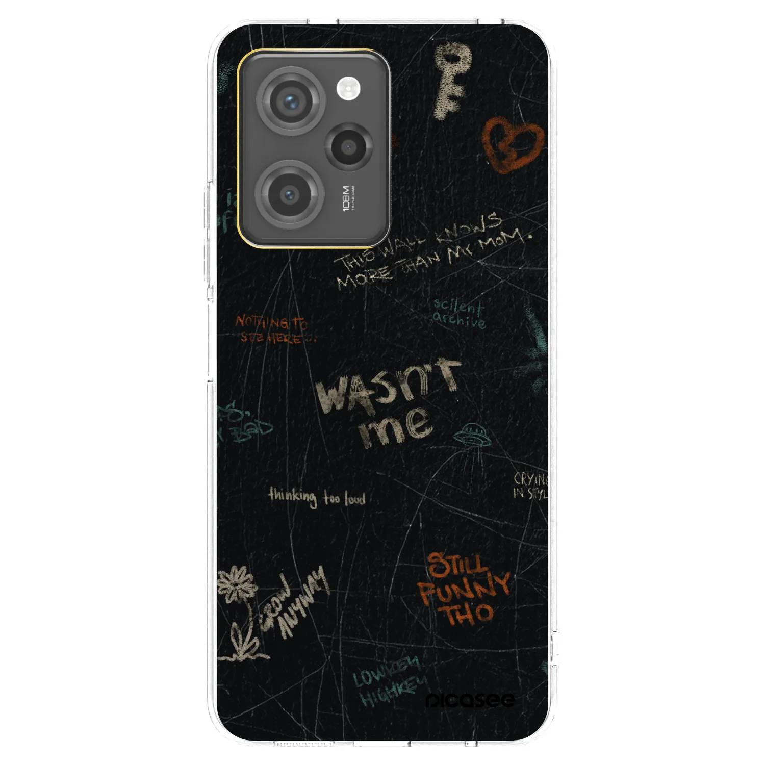 Picasee silikonowe czarne etui na Xiaomi Poco X5 Pro - CONFESSION